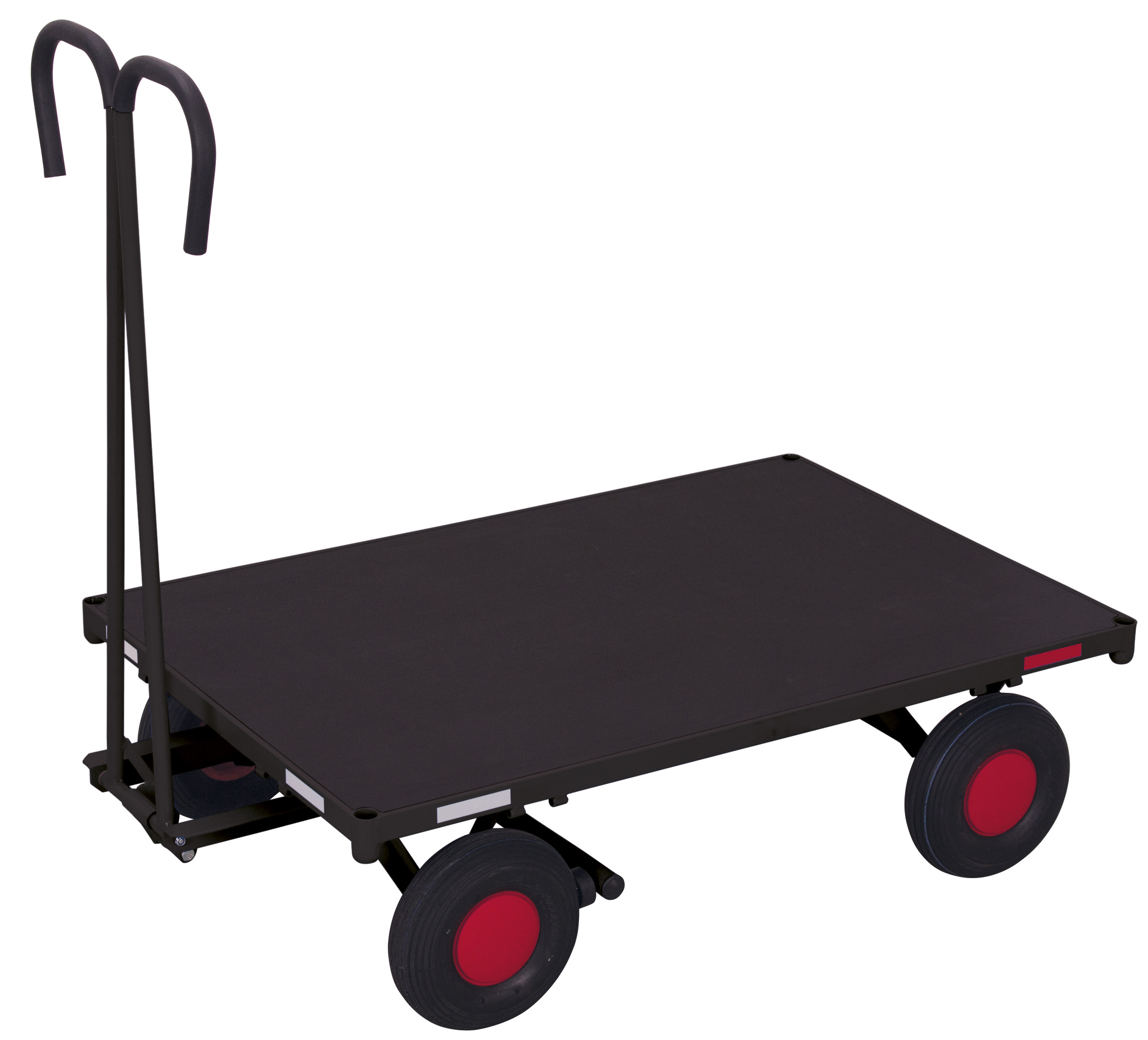Stabiler Handpritschenwagen ohne Bordwand mit Luftbereifung 1120 × 700 mm mit Siebdruck-Ladefläche, 700 kg Traglast, RAL 7016 Strapazierfähiger Handpritschenwagen ohne Bordwand mit Luftbereifung 1320 × 800 mm, Siebdruck-Ladefläche, 700 kg Traglast, RAL 7016