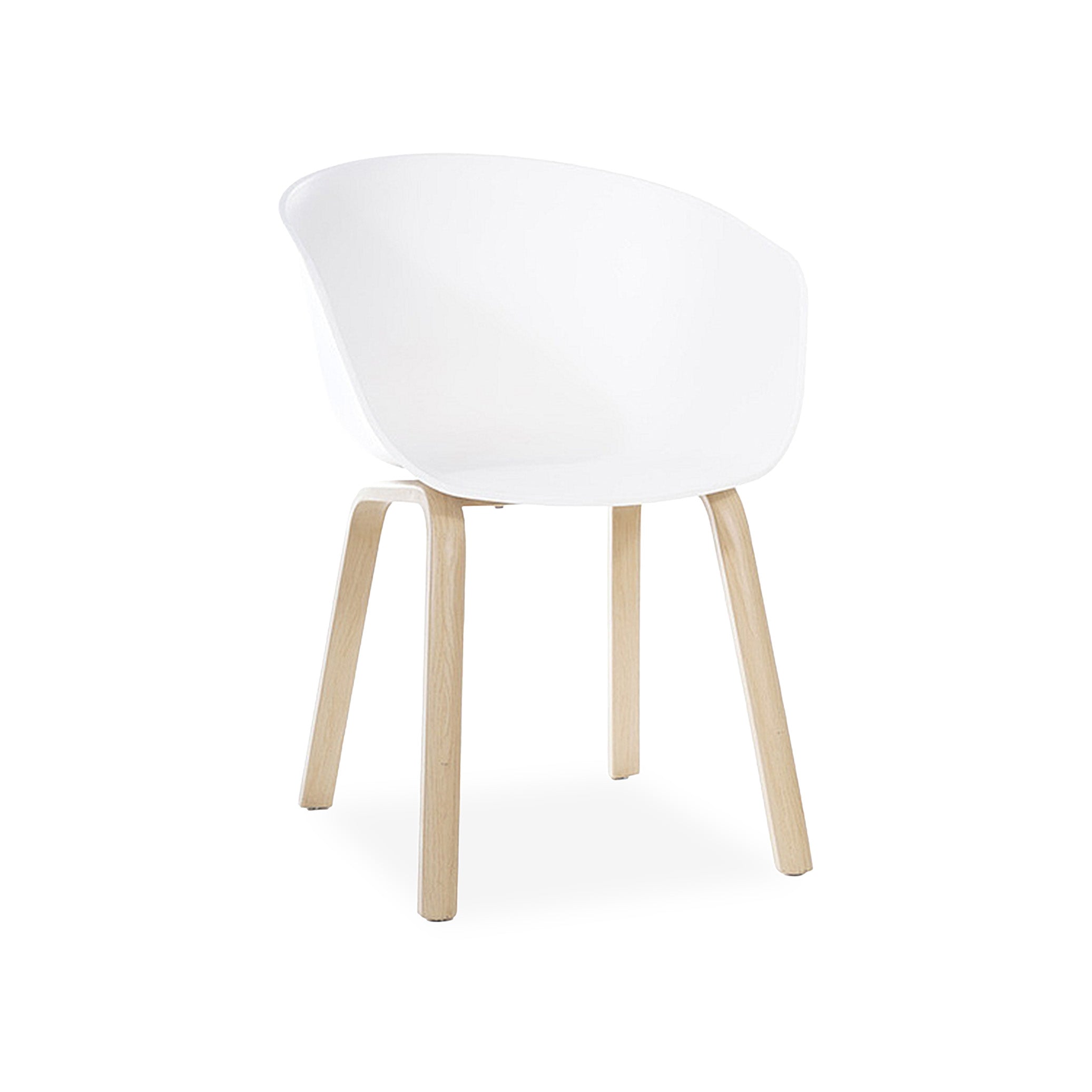 Weißer Design-Stuhl mit Eichenoptik-Gestell – Modern & Komfortabel für Büro & Zuhause