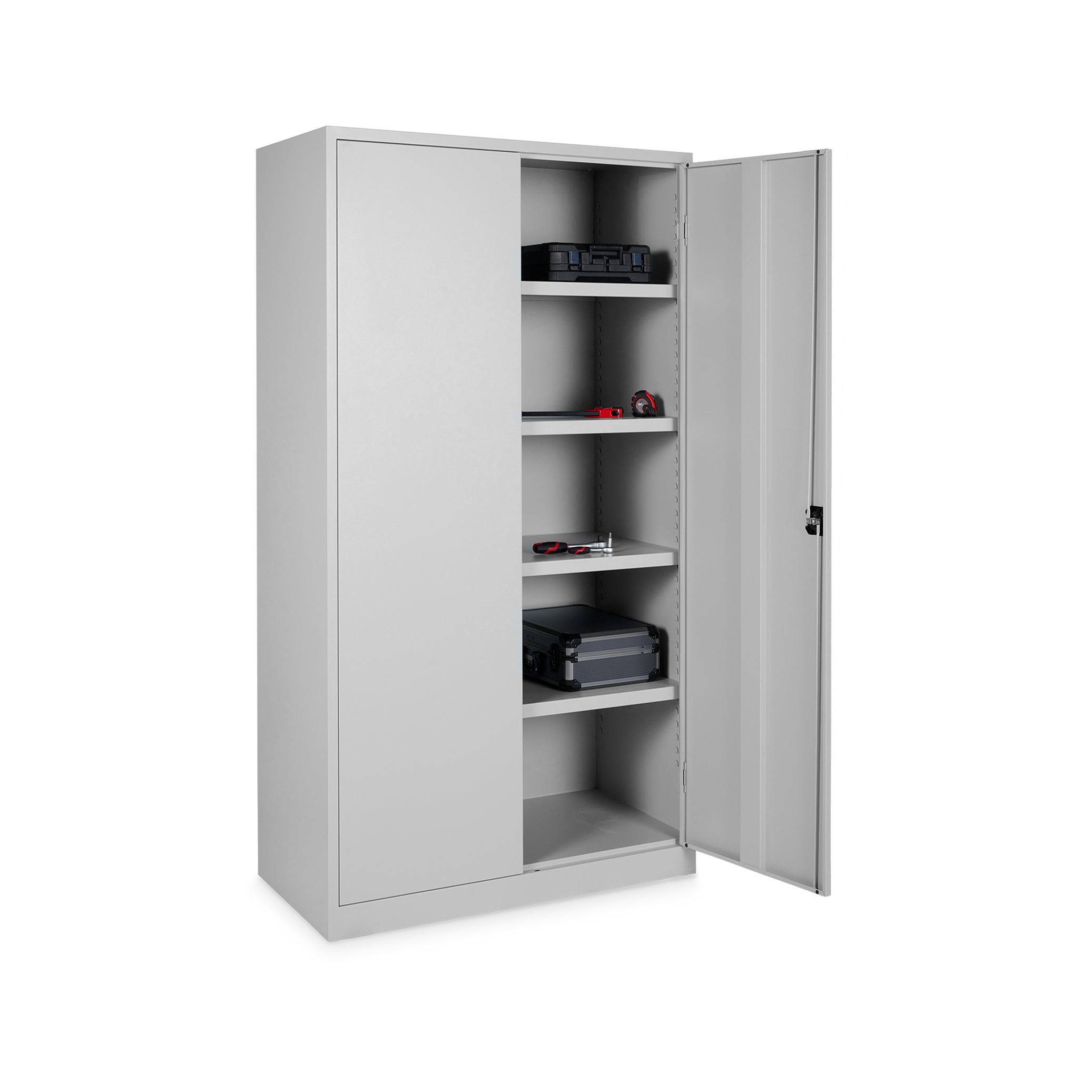 Geräumiger Flügeltürenschrank 920 × 600 × 1950 mm, Farbe lichtgrau / lichtgrau