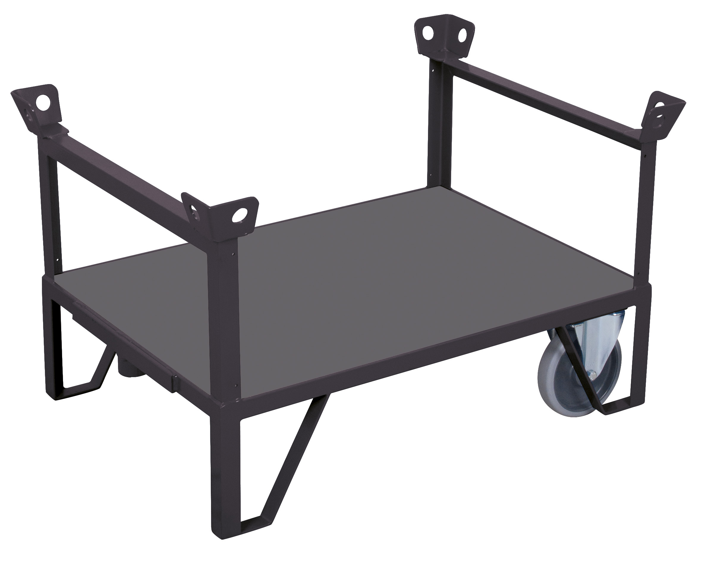 Stabile Rollplatte mit 2 Stirnwänden 1090 × 780 × 660 mm, Farbe RAL 7016 Stabile Rollplatte mit 2 Stirnwänden 1290 × 880 × 660 mm, Farbe RAL 7016