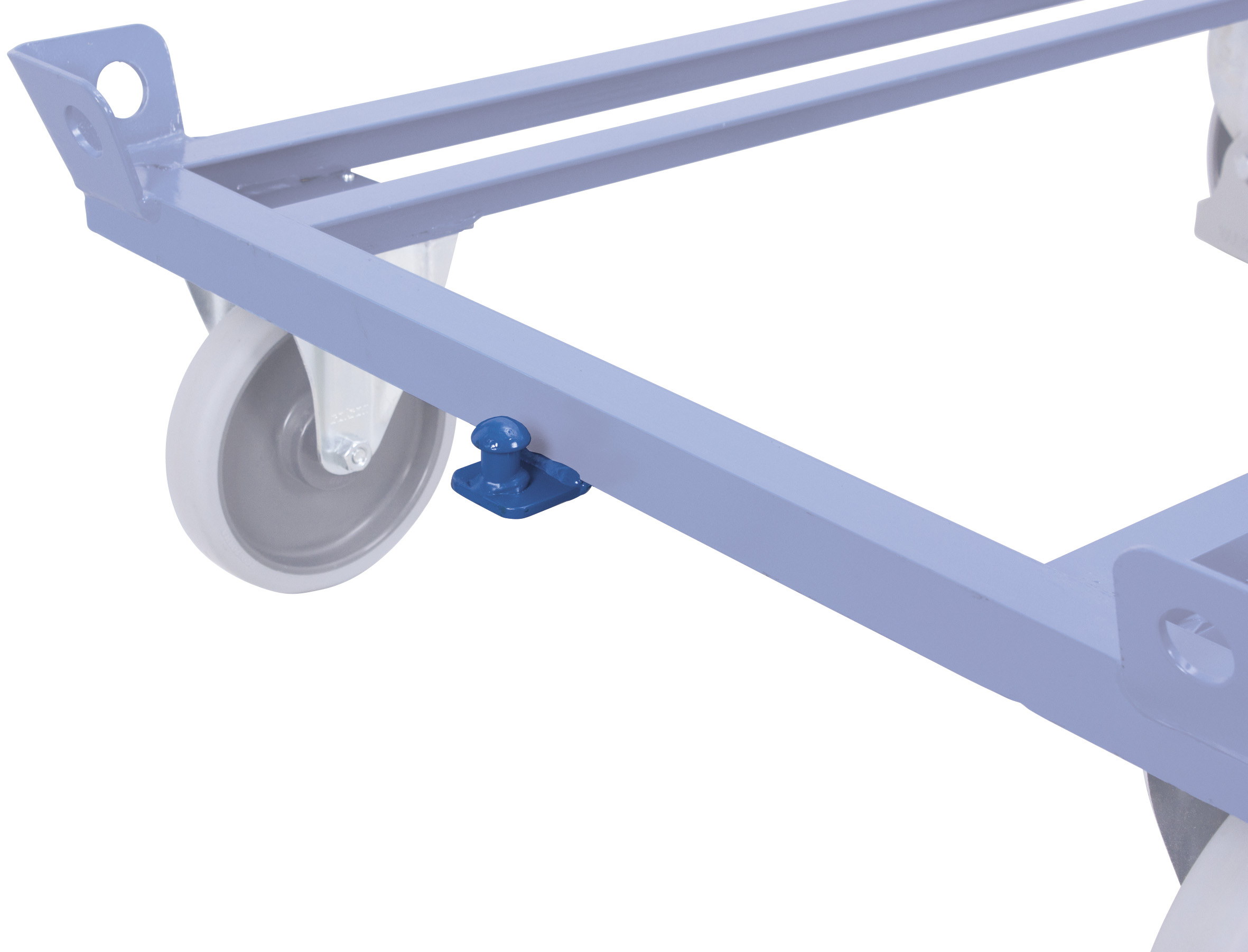 Praktische Deichsel und Kupplung für Fahrgestelle 680 mm, RAL 5010, universell einsetzbar