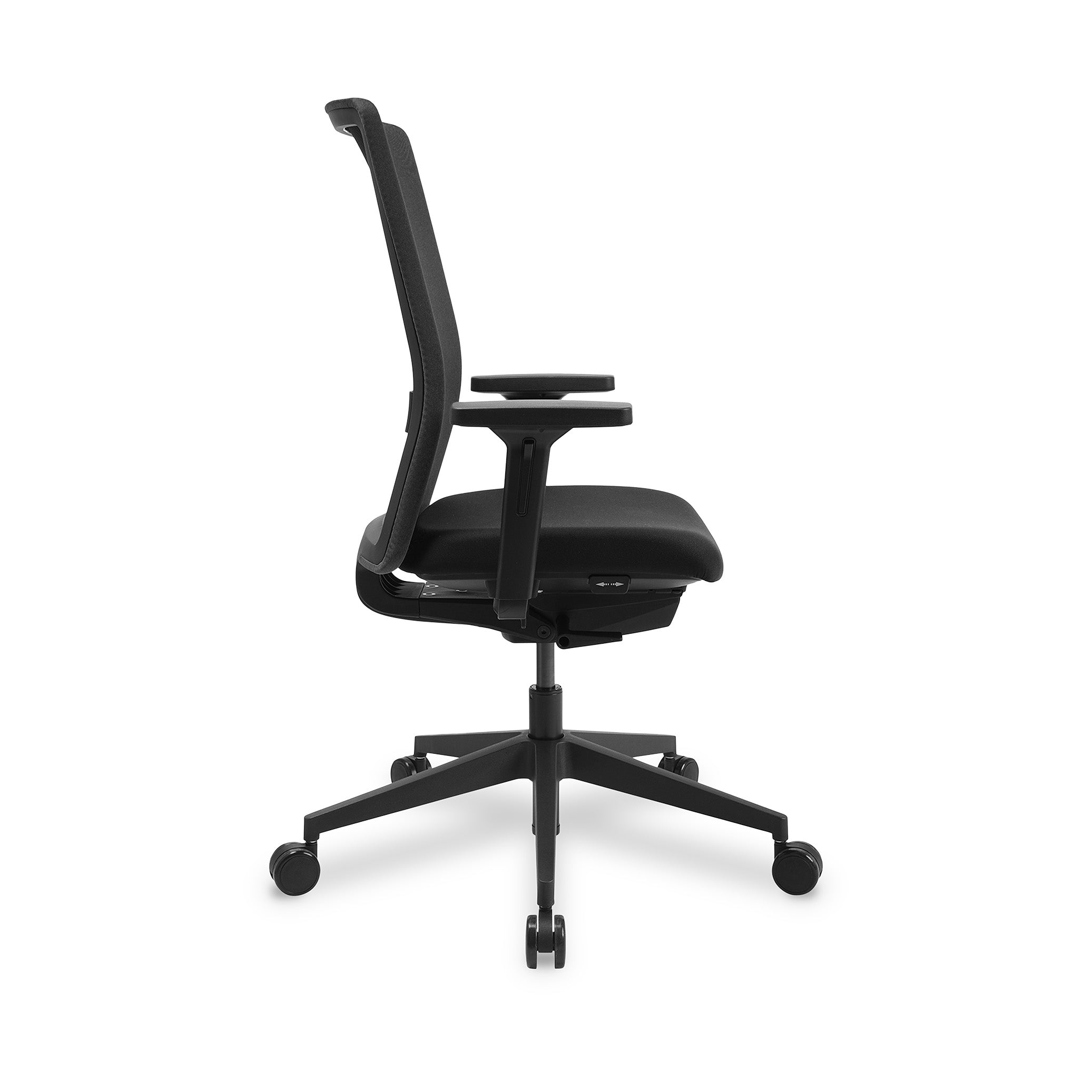 Bürodrehstuhl AIRWORK G – Ergonomischer Bürostuhl mit Komfortpolster und Lordosenstütze, Schwarzes Polster, GS geprüft
