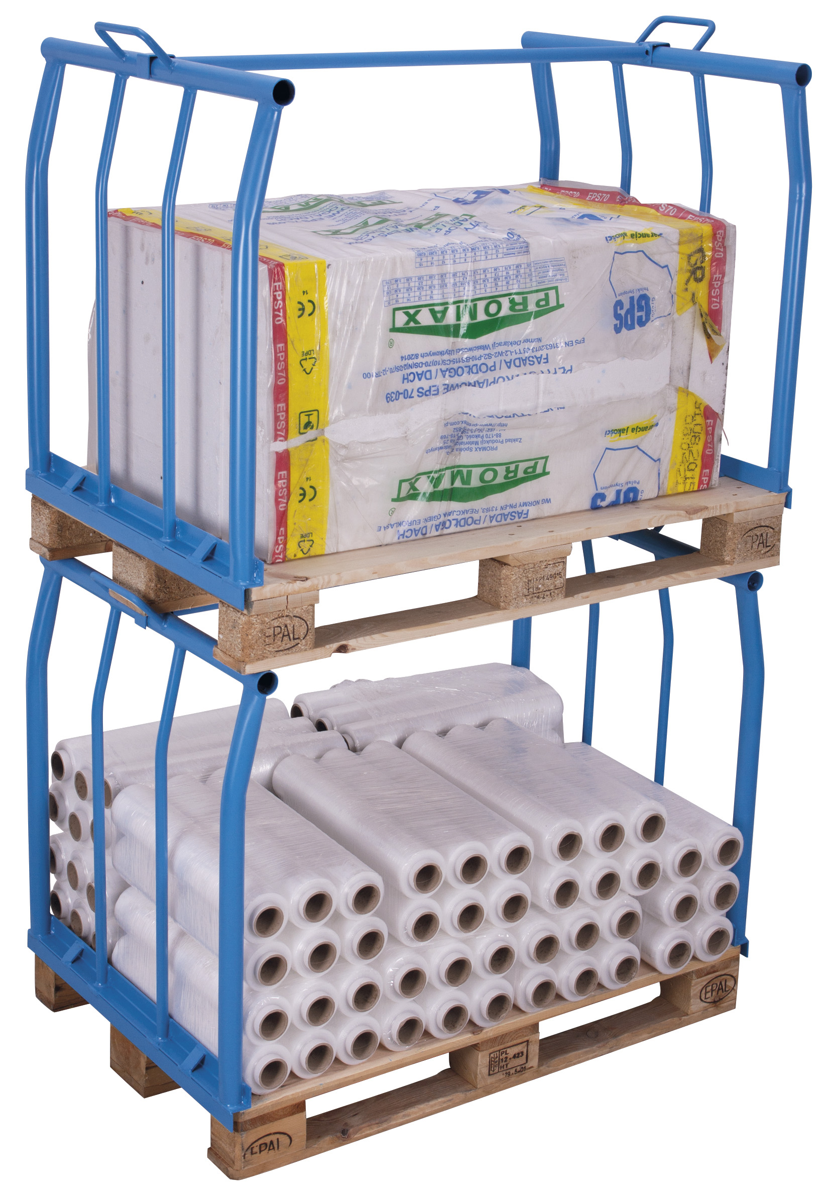 Stabiler Palettenaufsatz Typ 66, 1200 × 800 mm, 800 mm Höhe, 500 kg Auflast, RAL 5010, ideal für Lager & Transport