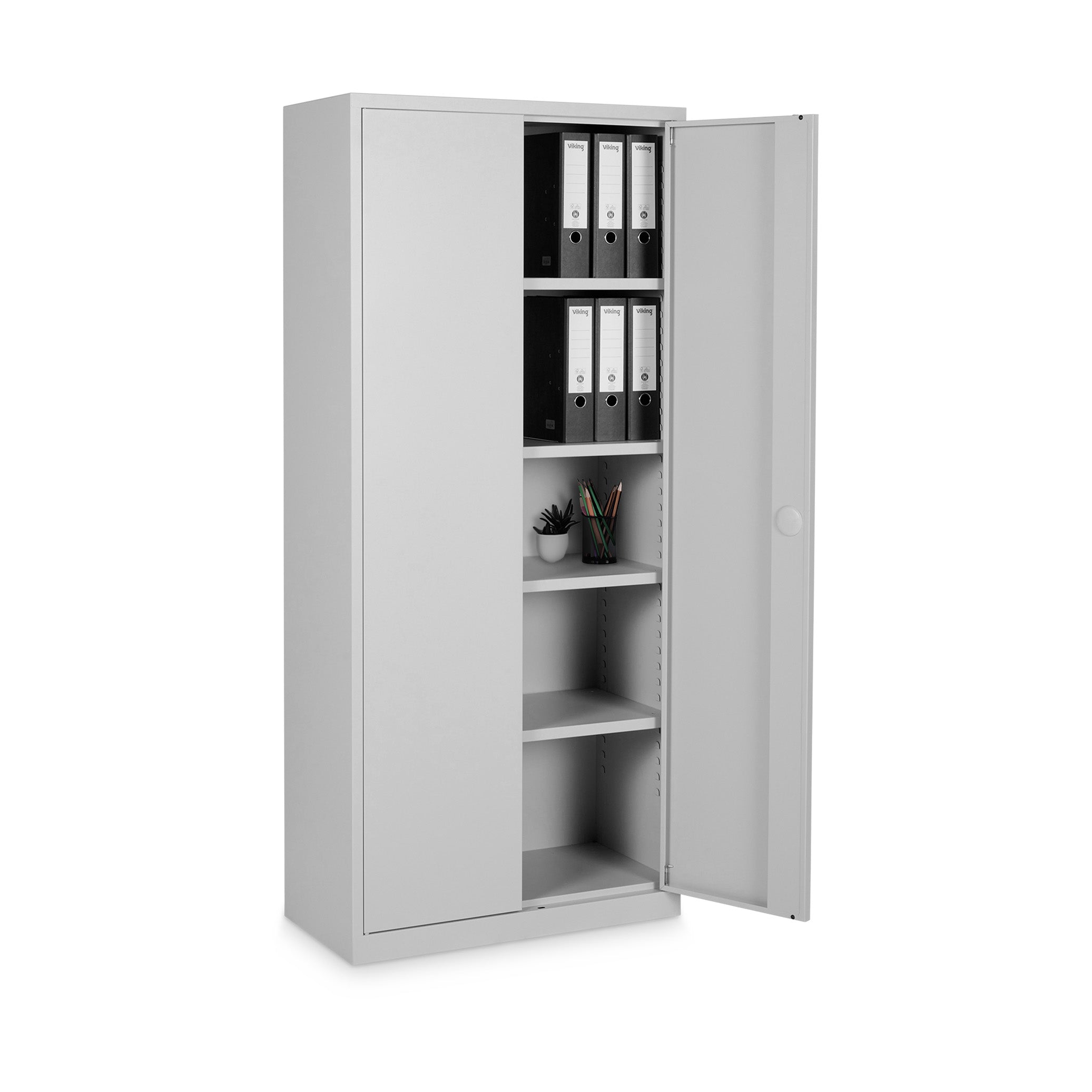 Vielseitiger Flügeltürenschrank 800 × 380 × 1800 mm, Farbe Lichtgrau/Lichtgrau, 4,5 Ordnerhöhen