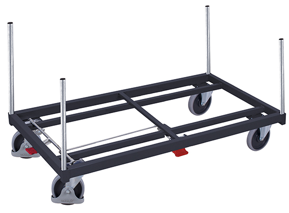 Vielseitiger Rungenwagen, 500 kg Traglast, 1380 × 880 × 930 mm, RAL 7016 Flexibler Rungenwagen, 500 kg Traglast, 1680 × 880 × 930 mm, RAL 7016