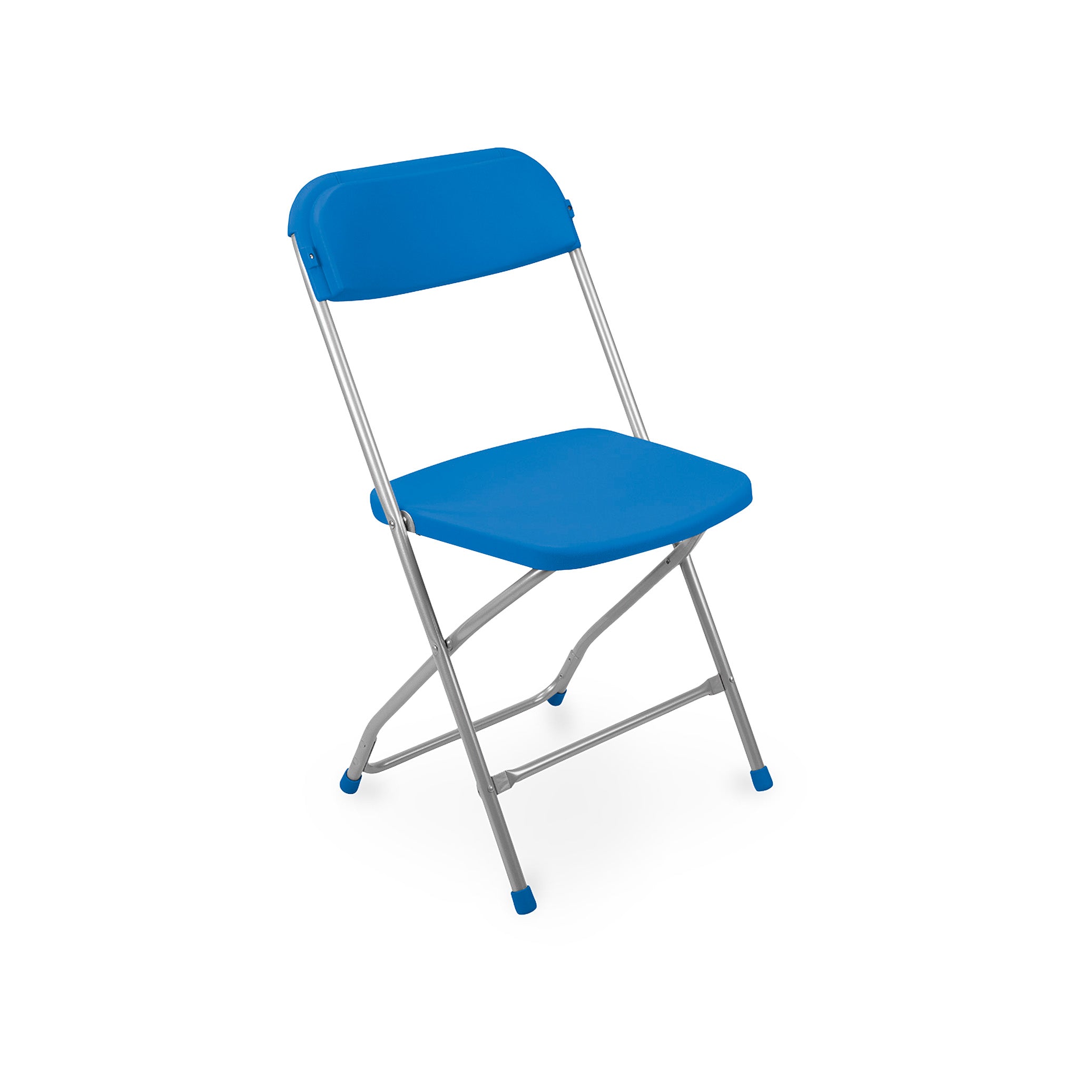 Stapelbarer Klappstuhl mit Kunstlederpolster, Farbe Blau/Aluminium – vielseitig und komfortabel Stapelbarer Klappstuhl mit Kunstlederpolster, Farbe Blau/Aluminium – vielseitig und komfortabel