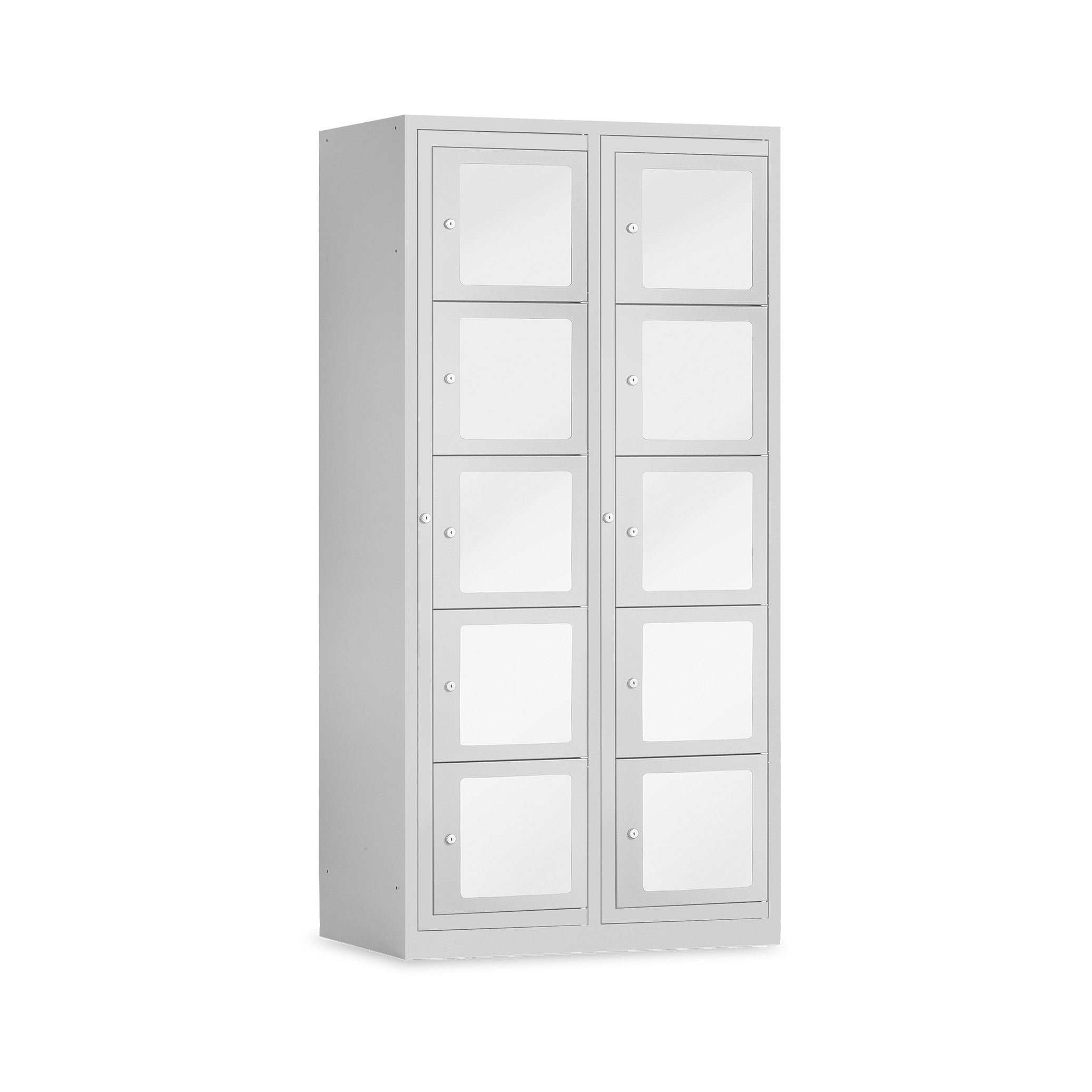 Schliessfachschrank mit Sichtfenster 2 Abteile 800 mm breit Lichtgrau Sicher und uebersichtlich