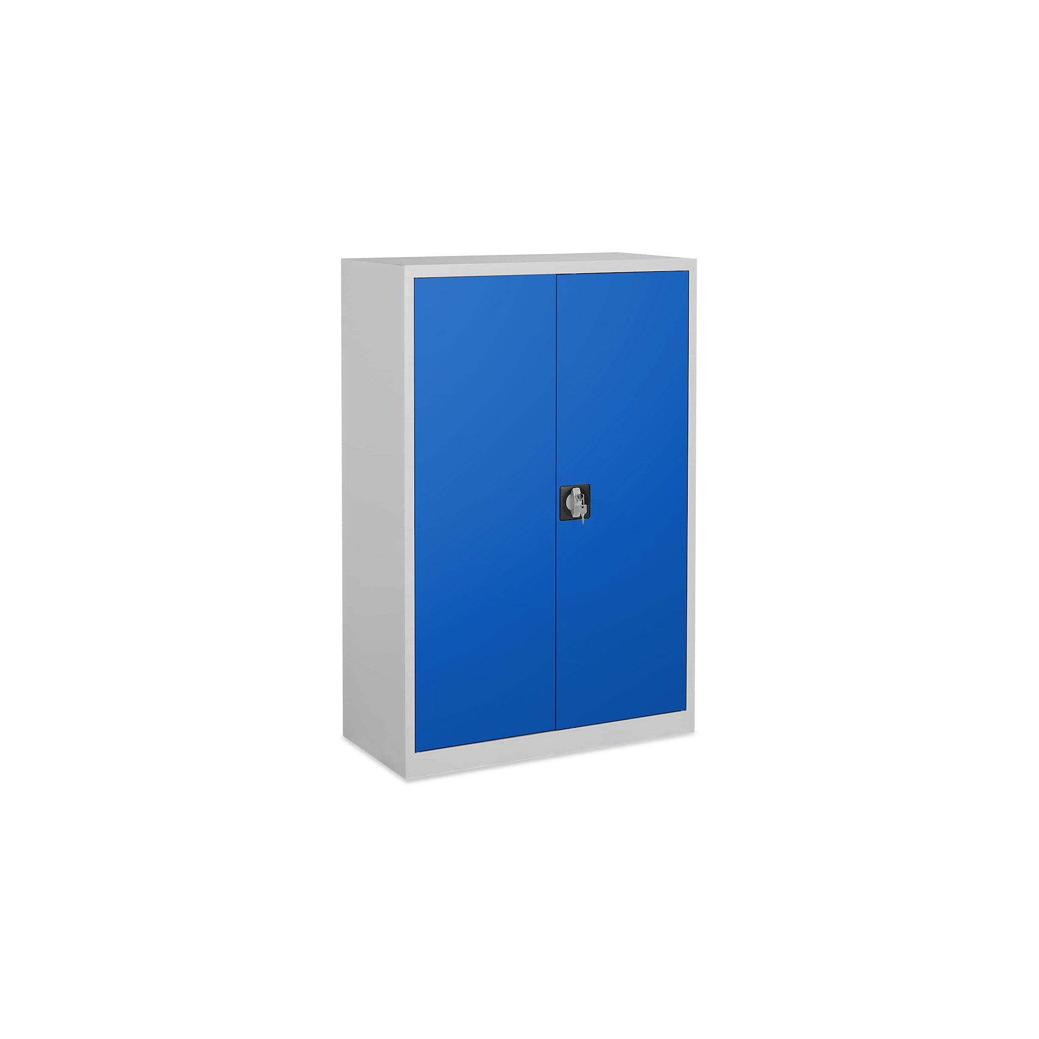 Vielseitiger Flügeltürenschrank 800 × 380 × 1200 mm, Farbe Lichtgrau/Enzianblau, 3 Ordnerhöhen Vielseitiger Flügeltürenschrank 800 × 380 × 1200 mm, Farbe Lichtgrau/Enzianblau, 3 Ordnerhöhen