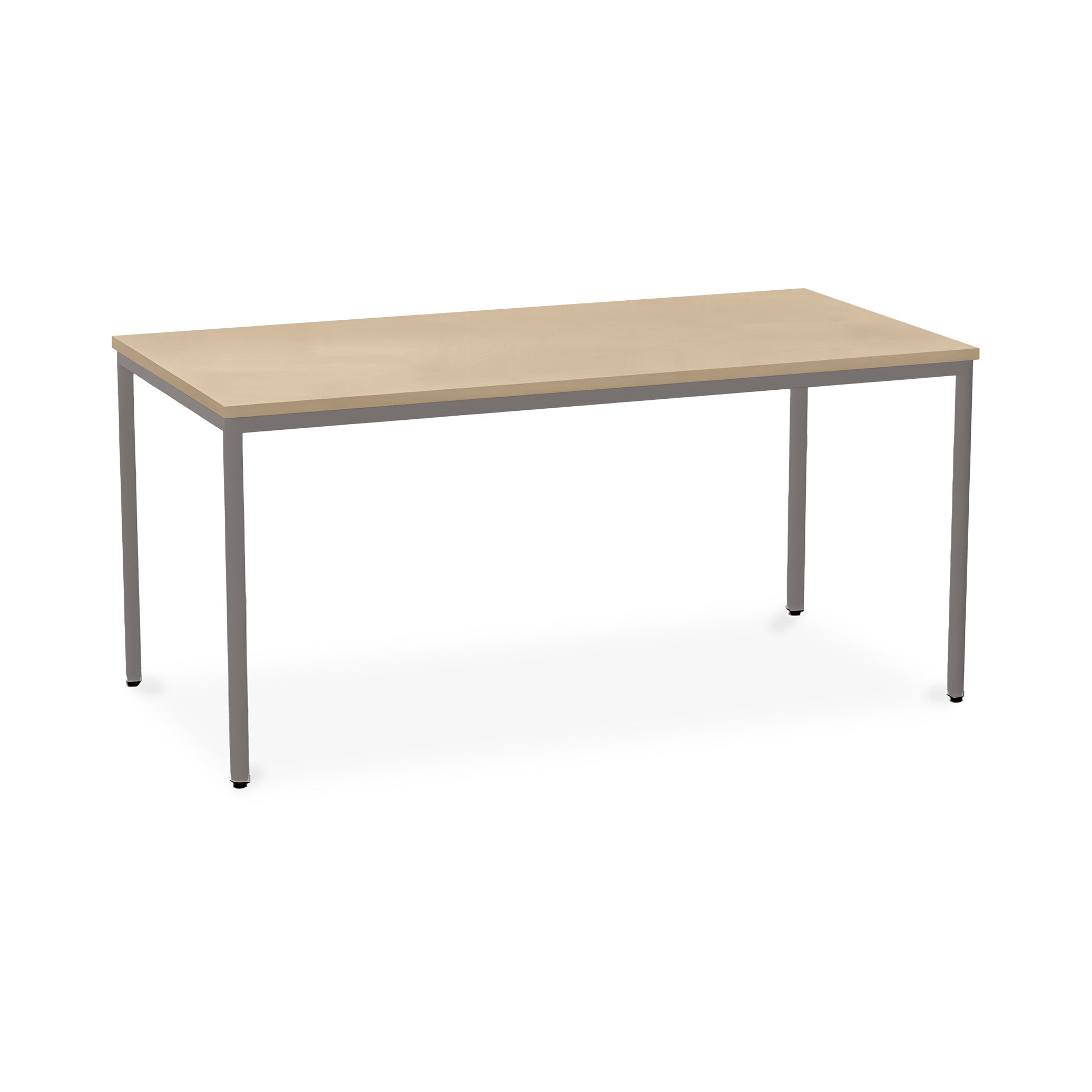 Stabiler Mehrzwecktisch 1600 × 600 × 750 mm, Rechteckfüße, Dekor Weißaluminium/Ahorn – vielseitig einsetzbar