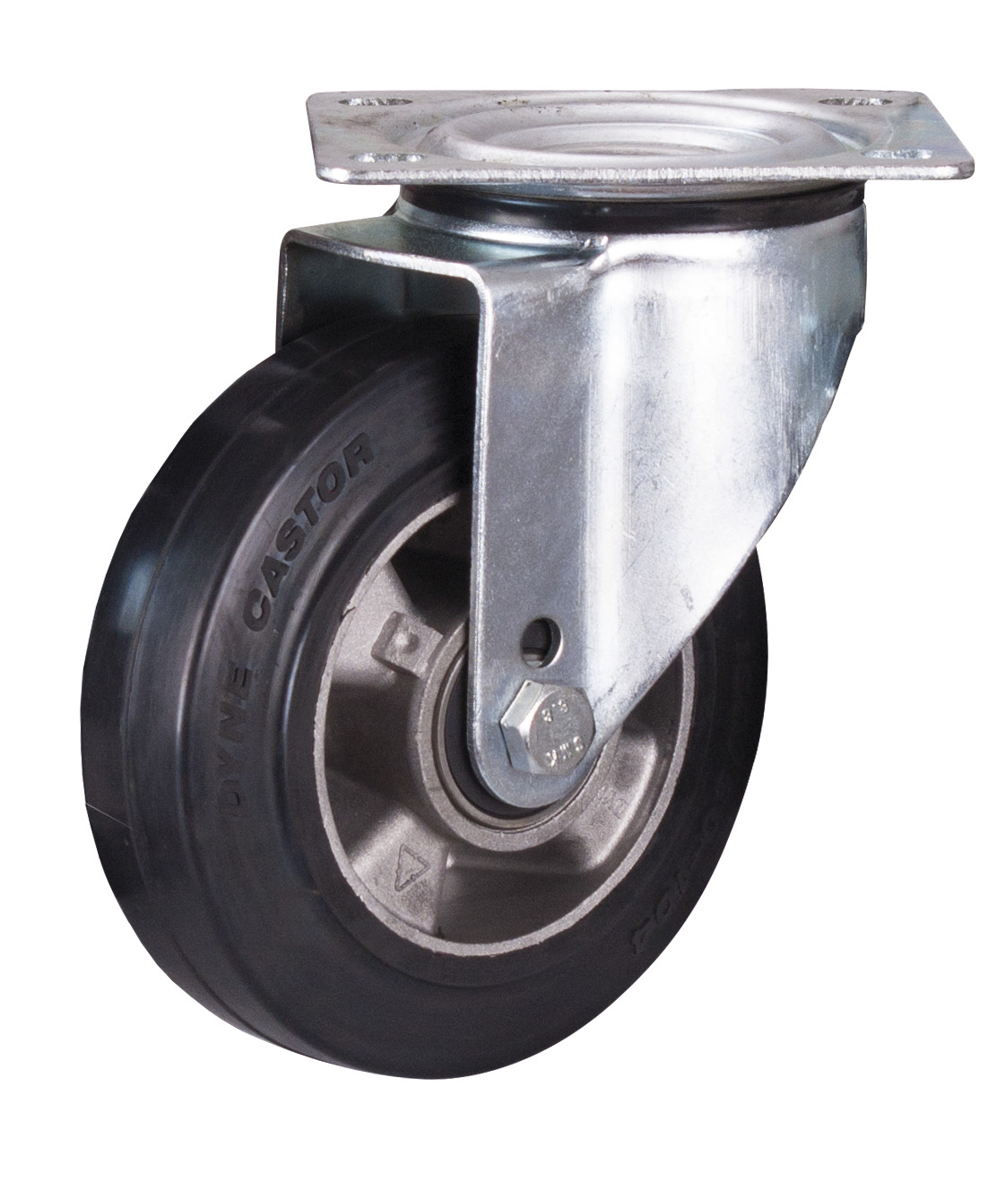 Zuverlässige Lenkrolle 160 mm aus Elastikvollgummi, 300 kg Traglast, Bauhöhe 195 mm, geräuscharm Zuverlässige Lenkrolle 160 mm aus Elastikvollgummi, 300 kg Traglast, Bauhöhe 195 mm, geräuscharm