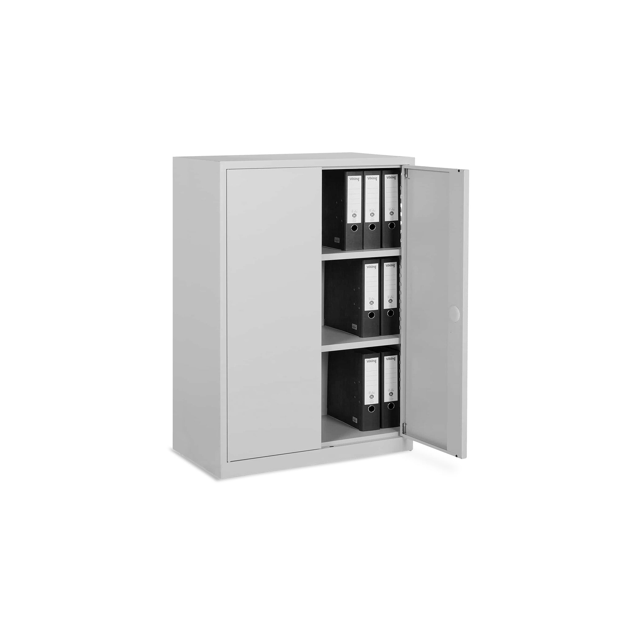 Stahl-Aktenschrank 920 × 420 × 1200 mm (3 Ordnerhöhen), Lichtgrau – stabiler Stahlschrank für Akten und Dokumente