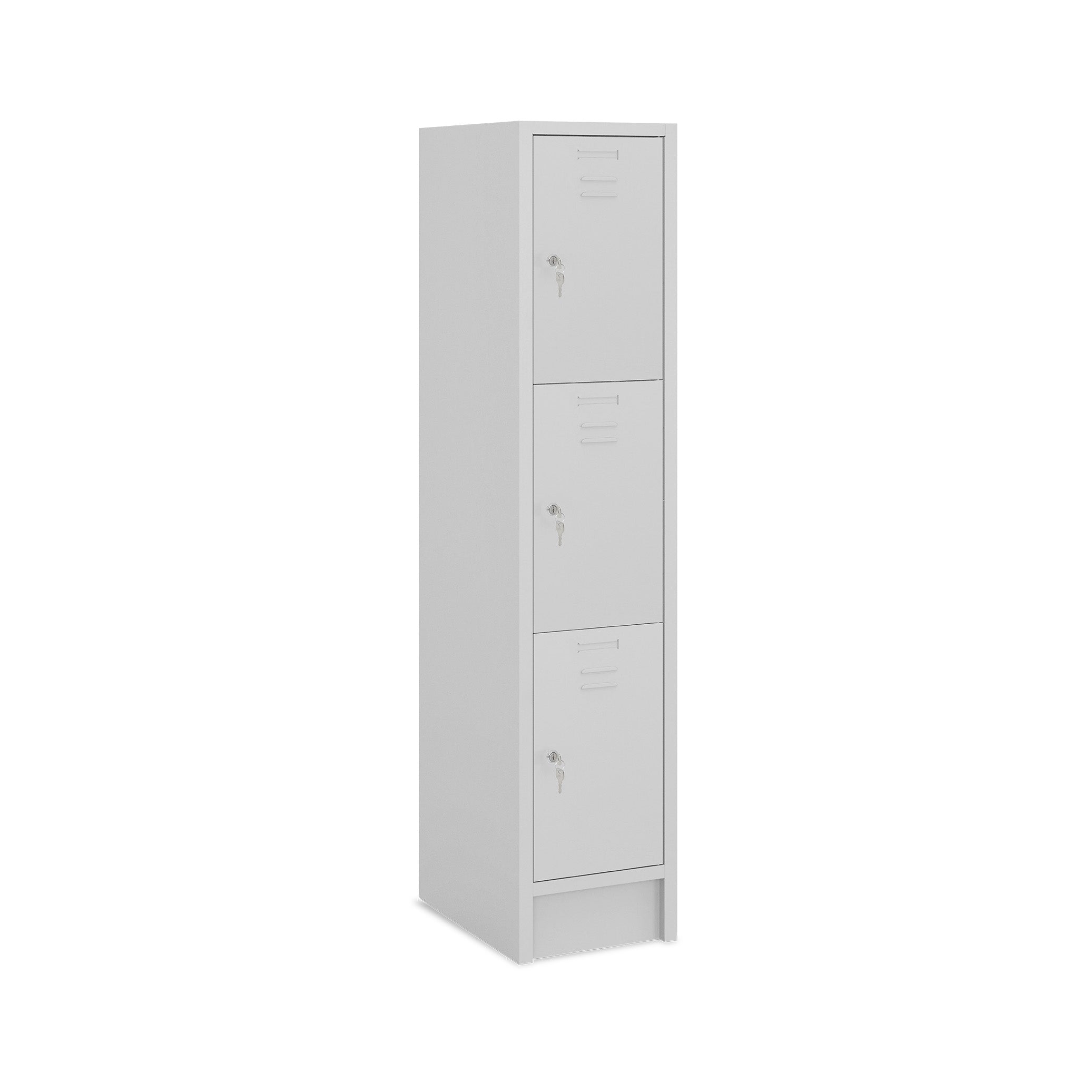 Fächerschrank 1 Abteil mit 3 Fächern, Abteilbreite 400 mm, Lichtgrau – robust & sicher