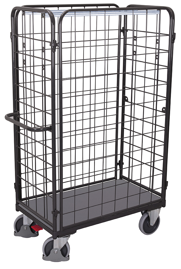 Stabiler Paket-Vierwandwagen hoch 1190 × 740 × 1820 mm mit vergitterten Wänden, 500 kg Traglast, RAL 7016, ideal für Lager & Versand Geräumiger Paket-Vierwandwagen hoch 1190 × 640 × 1820 mm mit vergitterten Wänden, 500 kg Traglast, RAL 7016, ideal für Lager & Versand