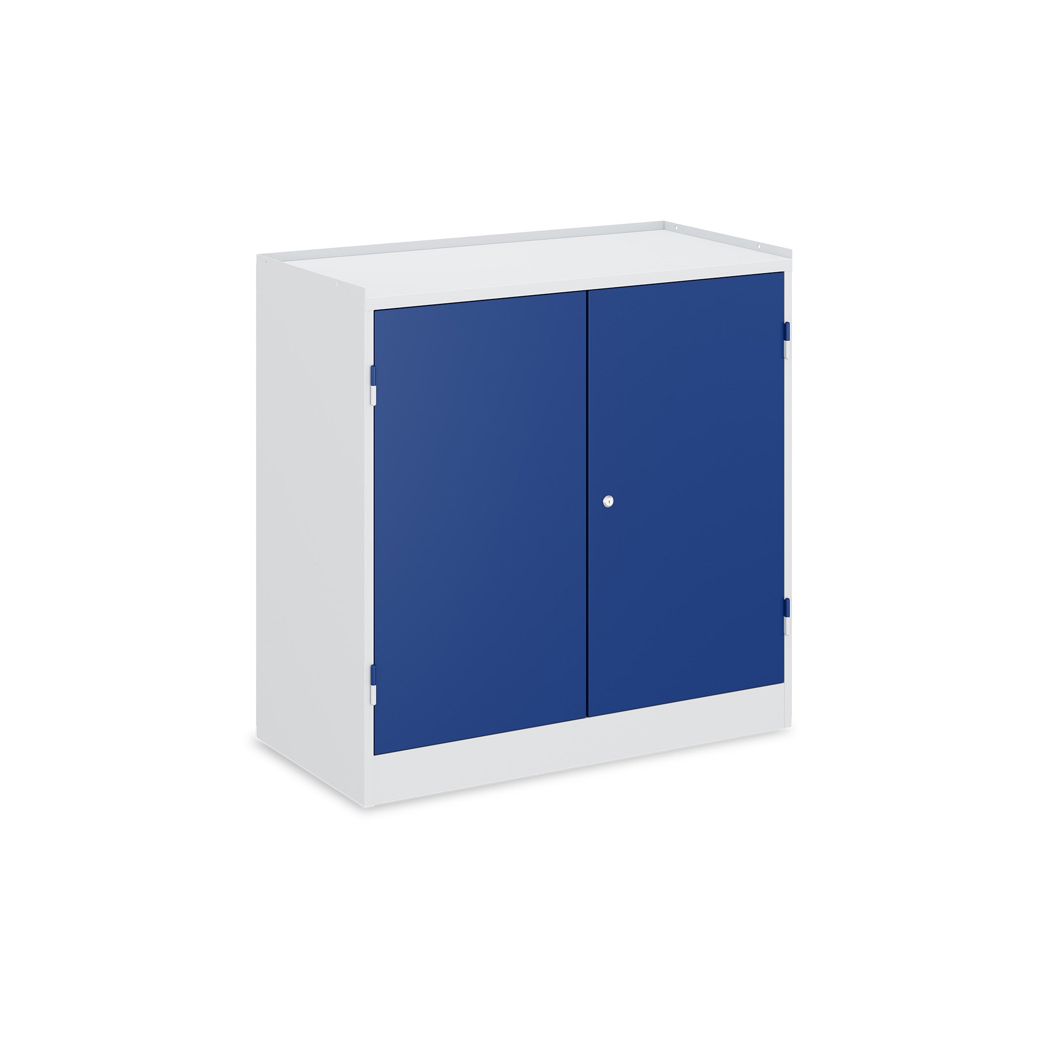Geräumiger Werkzeugschrank 1000 × 500 × 1000 mm – 2 Türen, 2 Fachböden, 6 Schubladen, Farbe lichtgrau / enzianblau