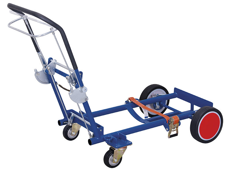 Ergonomischer Fasswagen 655 × 1390 × 1040 mm mit Totmannsteuerung für 60- und 200-Liter-Stahlfässer, RAL 5010, ideal für Lager & Transport Ergonomischer Fasswagen 655 × 1390 × 1040 mm mit Totmannsteuerung für 60- und 200-Liter-Stahlfässer, RAL 7016, ideal für Lager & Transport