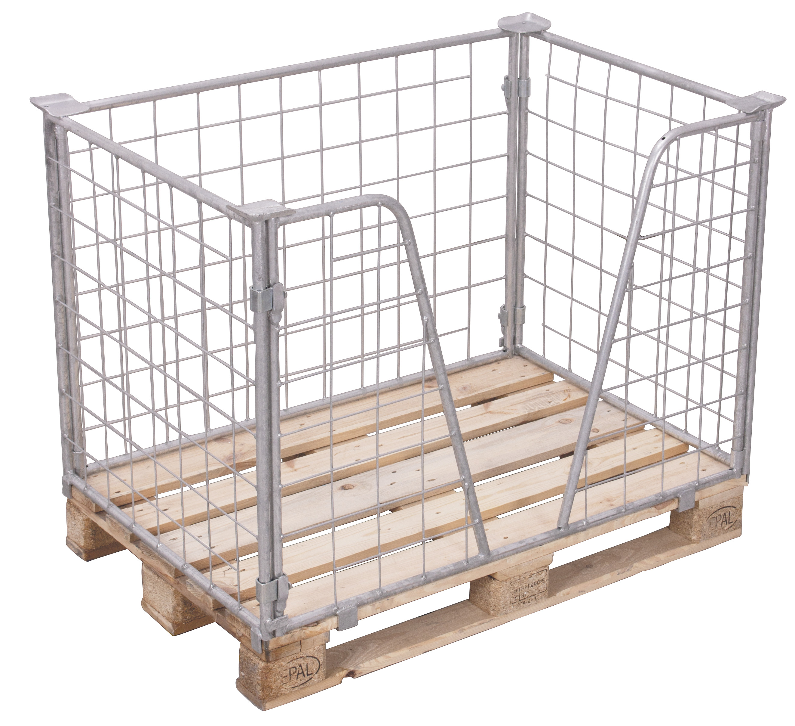 Rostresistenter Palettenaufsatz Typ 63, verzinkt, 1200 × 1000 mm, 1200 mm Höhe, 750 kg Auflast, ideal für Lager & Transport Korrosionsgeschützter Palettenaufsatz Typ 63, verzinkt, 1200 × 1000 mm, 1000 mm Höhe, 1000 kg Auflast, ideal für Lager & Transport