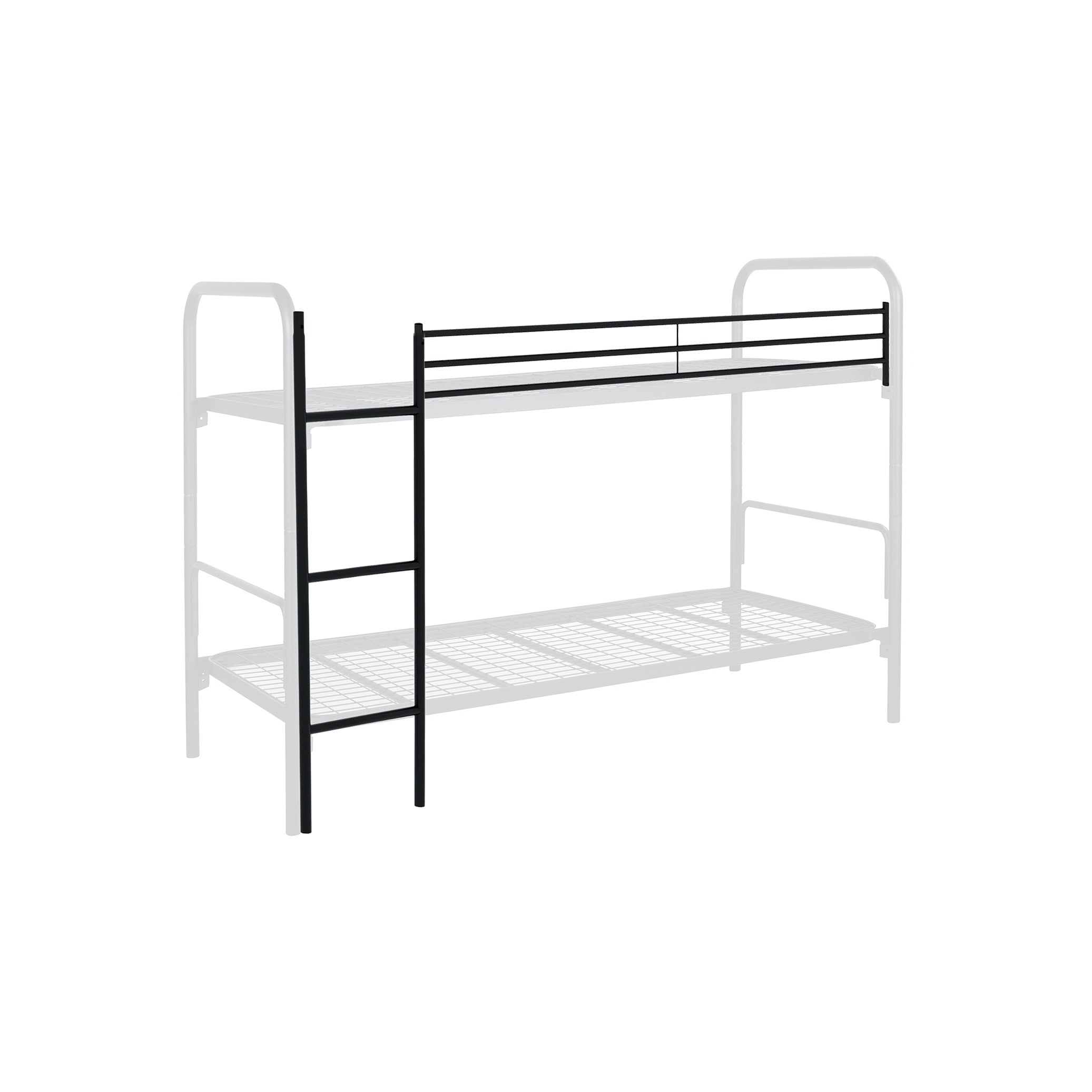 Sicherheitszubehör tiefschwarz – Absturzsicherung vorne + Leiter für Doppelbett 1900 × 800 mm Sicherheitszubehör tiefschwarz – Absturzsicherung vorne + Leiter für Doppelbett 2000 × 900 mm