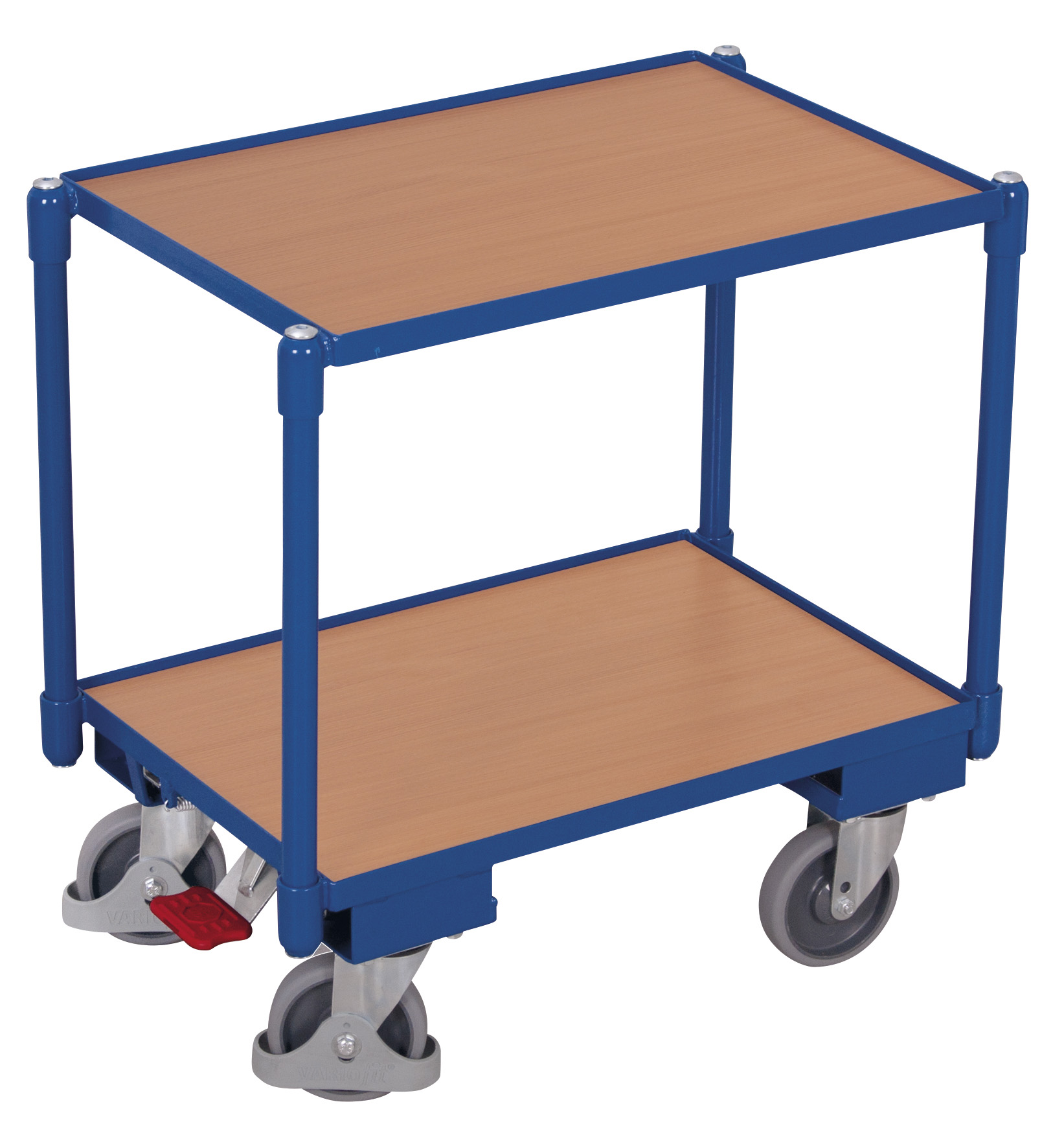 Plattformroller 675 × 415 mm mit 2 Holzböden, 10 mm Rand und Eckhülsen, 250 kg Traglast, RAL 5010, ideal für Lager & Kommissionierung Plattformroller 675 × 415 mm mit 2 Holzböden, 10 mm Rand und Eckhülsen, 250 kg Traglast, RAL 5010, ideal für Lager & Kommissionierung