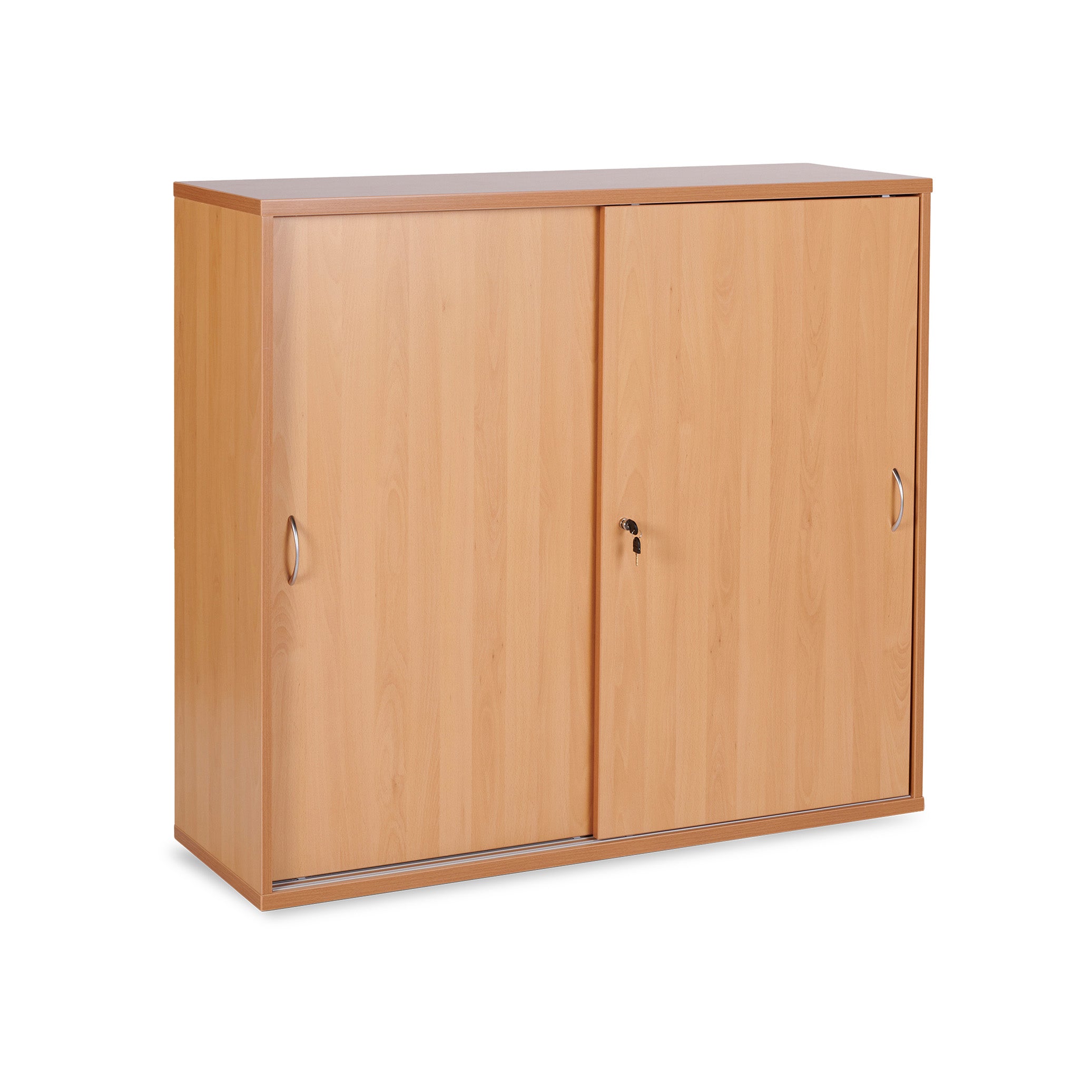 Mittelhoher Schiebetürenschrank 1200 × 400 × 1095 mm, 3 Ordnerhöhen, Farbe Buche/Buche
