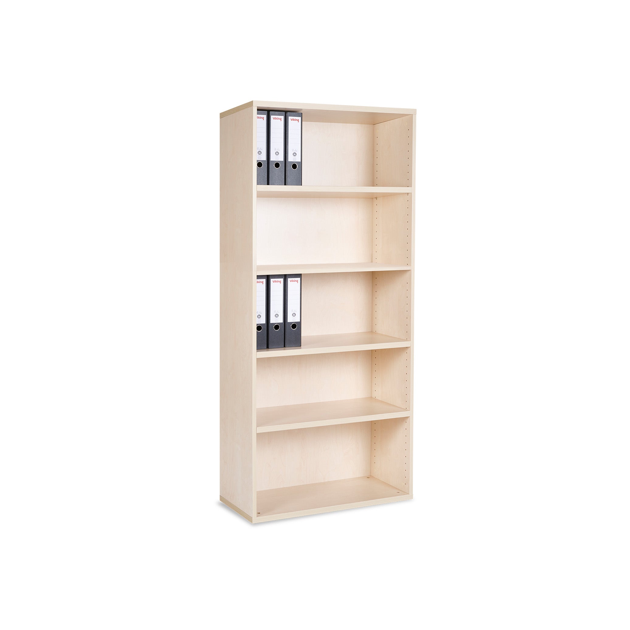 Hoher Aktenschrank 800 × 375 × 1800 mm mit Flügeltüren, 5 Ordnerhöhen – Farbe Ahorn Aktenschrank Holz 5 Ordnerhöhen 800x393x1800 mm, Ahorn – praktisch & robust