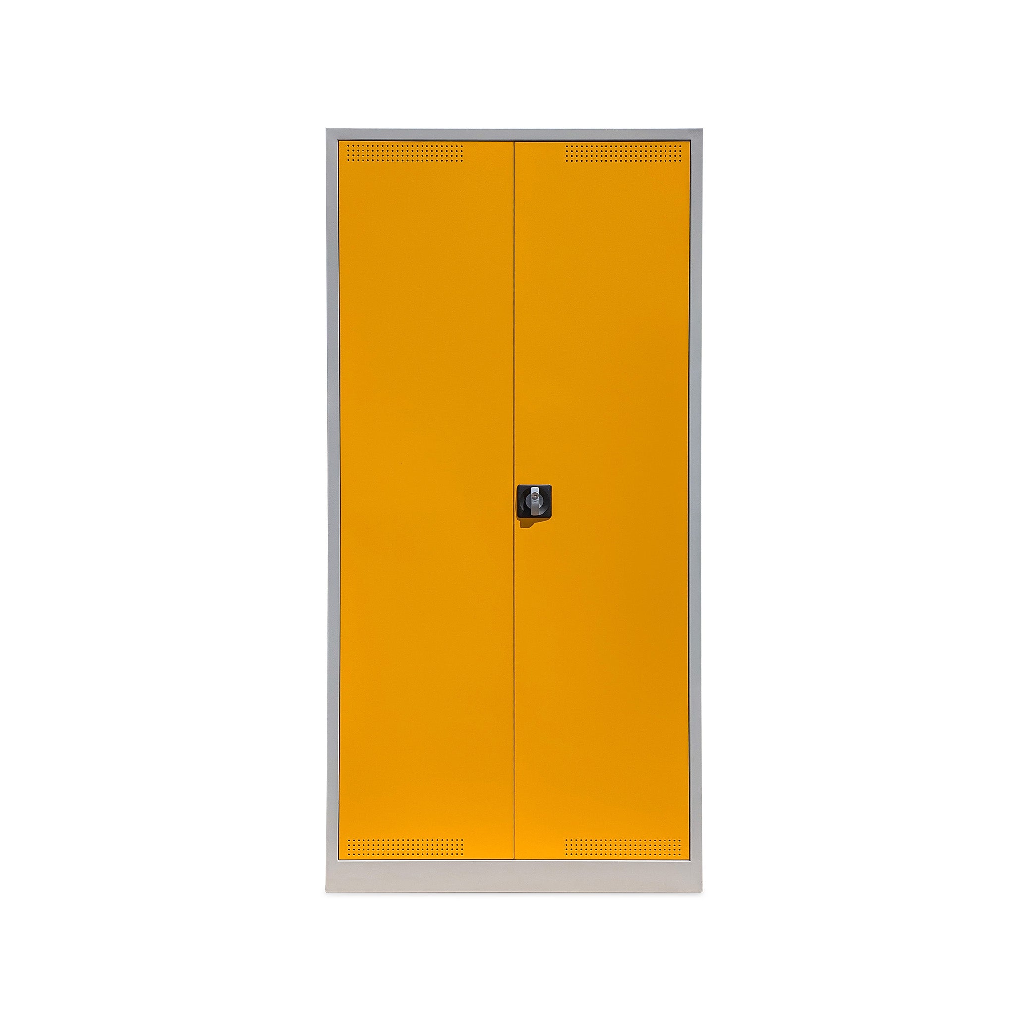 Funktionaler Umweltschrank 920 × 500 × 1950 mm, farbe lichtgrau/signalgelb