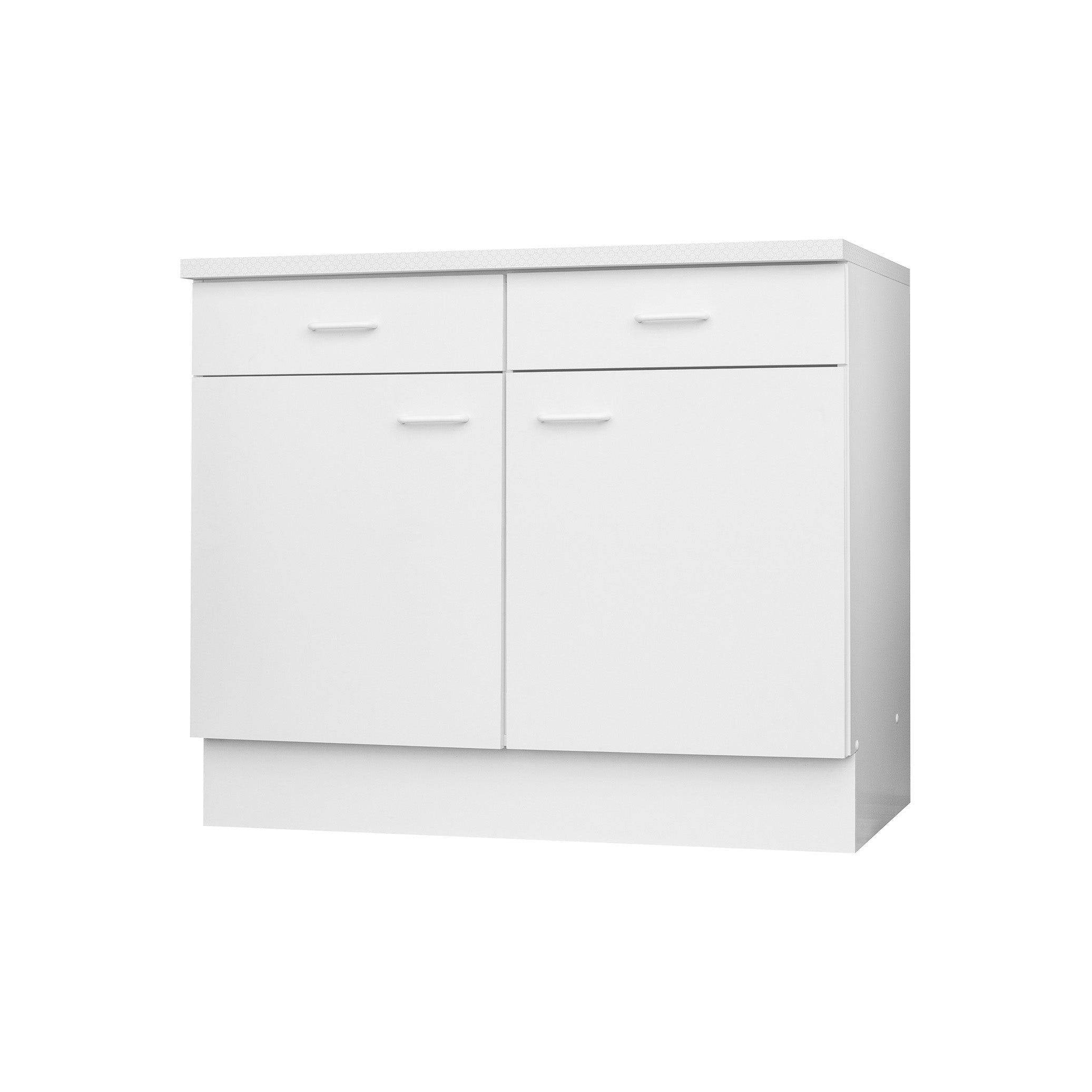 Breiter Küchen-Unterschrank 1000 × 600 × 850 mm, Farbe Weiß Breiter Küchen-Unterschrank 1000 × 600 × 850 mm, Farbe Weiß