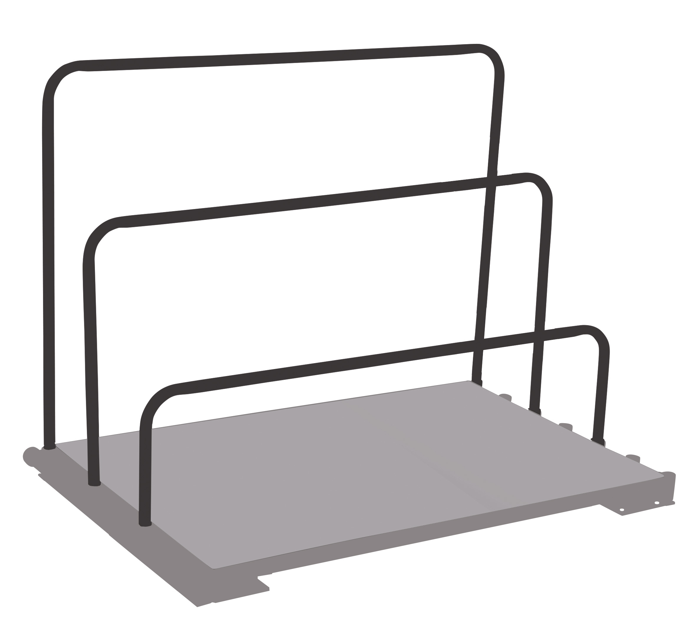 Einsteckbügel 1200 × 600 mm für Plattenwagen/-ständer, RAL 7016, dauerhaft oberflächengeschützt