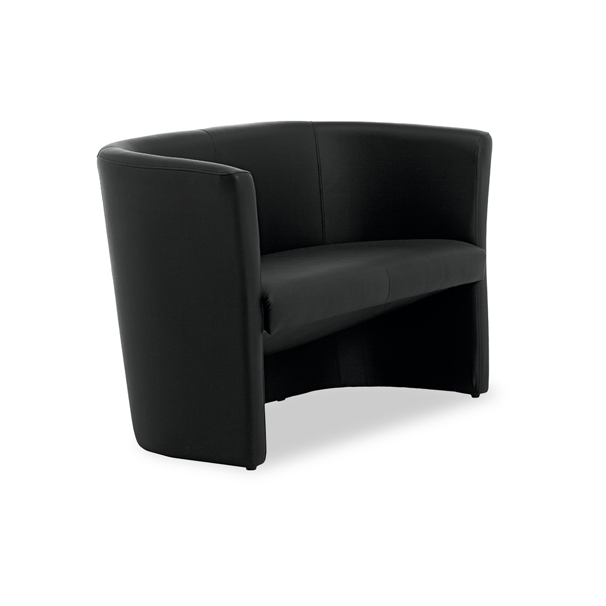 Moderner Abgerundeter Sessel Tube 02 für 2 Personen, Schwarz | Stabiler Rahmen, Polsterung mit Komfortschaum, stilvolle Optik