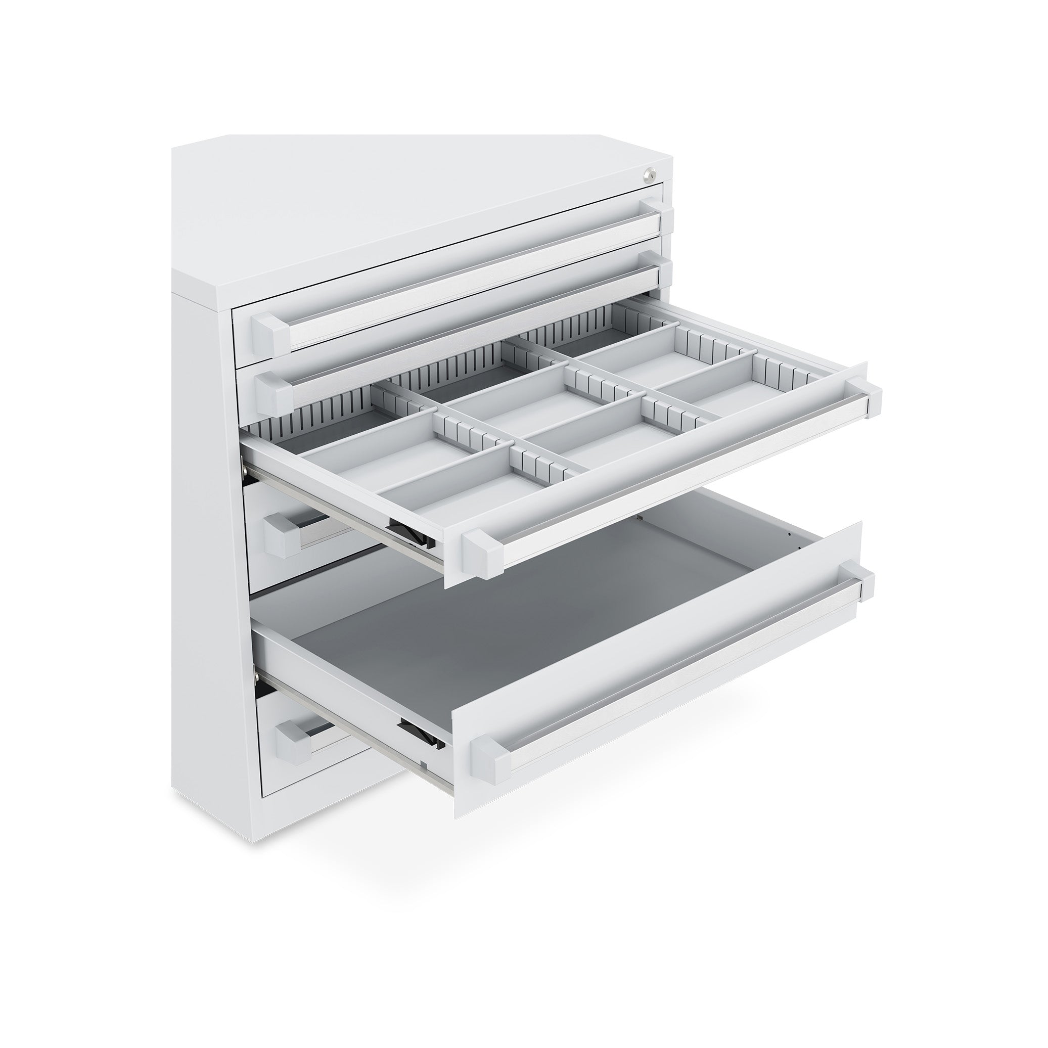 Kompakter Schubladenschrank 800 × 525 × 800 mm – 6 Schubladen, Farbe lichtgrau / lichtgrau