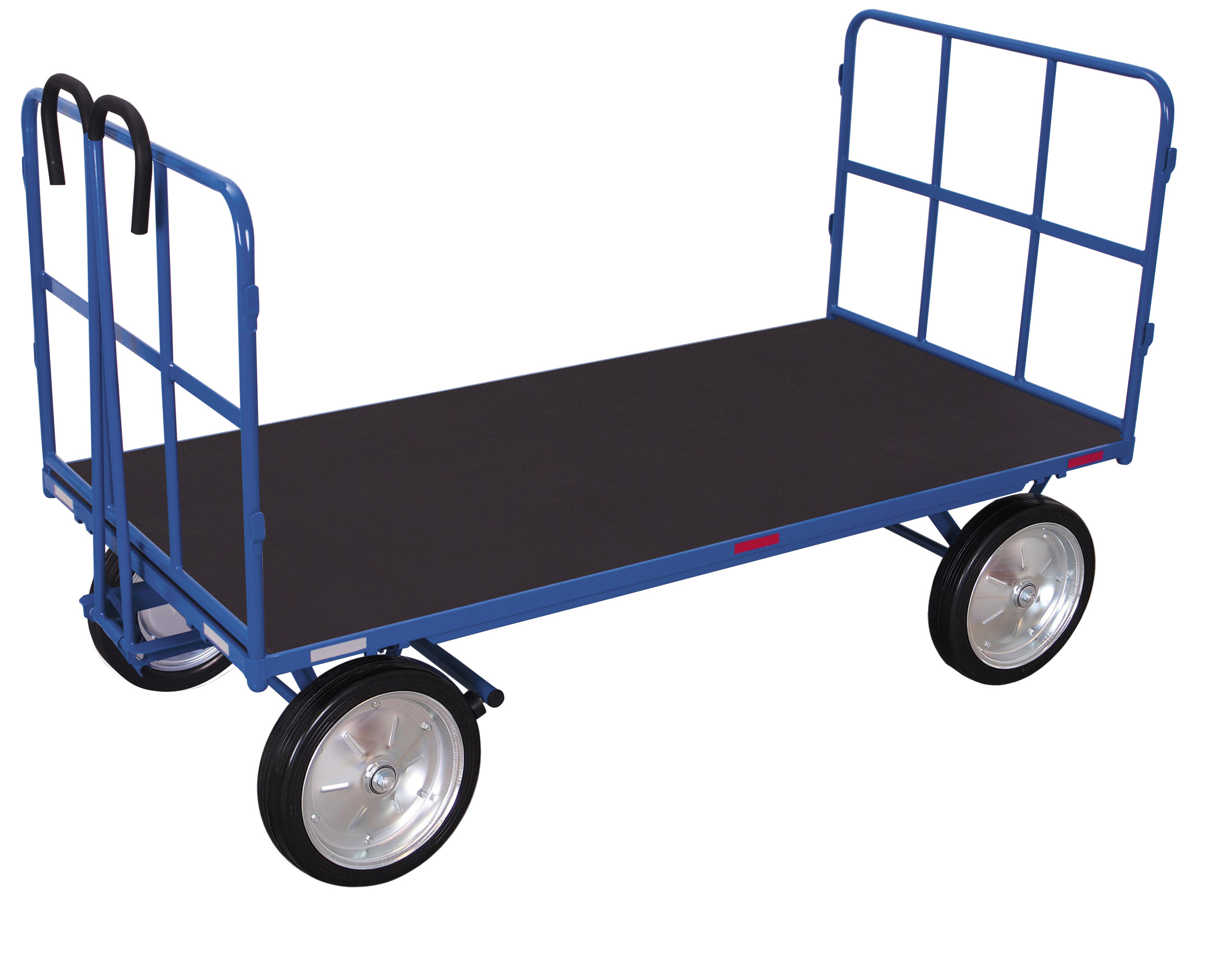 Geräumiger Handpritschenwagen 2065 × 1015 mm mit 2 Rohrgitterwänden, 1250 kg Traglast, Vollgummibereifung, RAL 5010 Robuster Handpritschenwagen 1665 × 815 mm mit 2 Rohrgitterwänden, 1000 kg Traglast, Luftbereifung, RAL 7016, ideal für Lager & Werkstatt