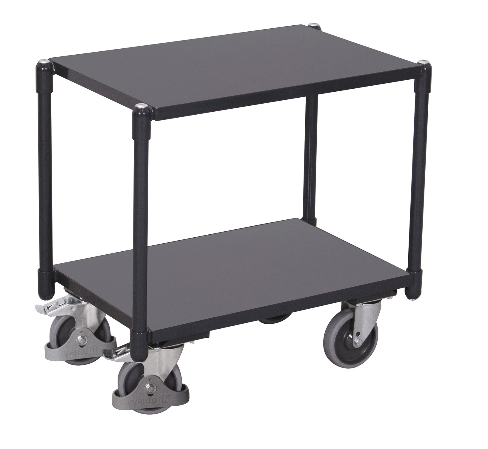 Kompakter Euro-System-Roller mit 2 Ladeflächen 675 × 415 mm, 250 kg Traglast, RAL 7016, ideal für Lager & Kommissionierung Kompakter Euro-System-Roller mit 2 Ladeflächen 675 × 415 mm, 250 kg Traglast, RAL 7016, ideal für Lager & Kommissionierung