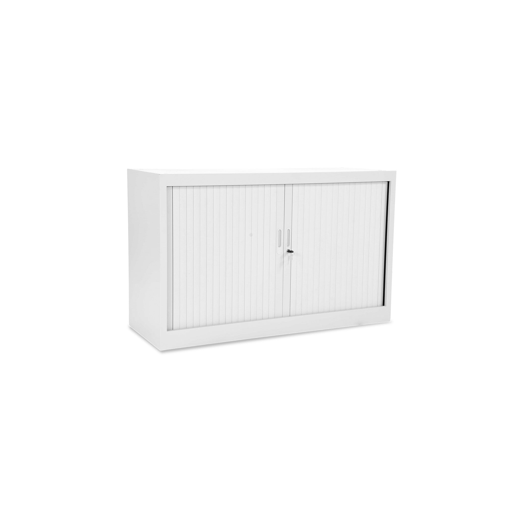 Kompakter Rollladenschrank 1200 × 450 × 750 mm, farbe signalweiß/weiß, 1,5 Ordnerhöhen, 1 Fachboden Kompakter Rollladenschrank 1200 × 450 × 750 mm, farbe signalweiß/weiß, 1,5 Ordnerhöhen, 1 Fachboden