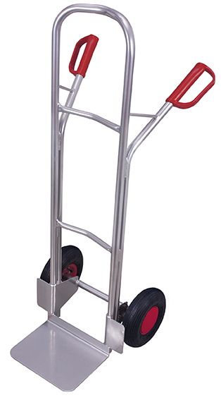 Leichte Aluminiumkarre mit Luftbereifung, 200 kg Traglast, 570 × 610 × 1305 mm