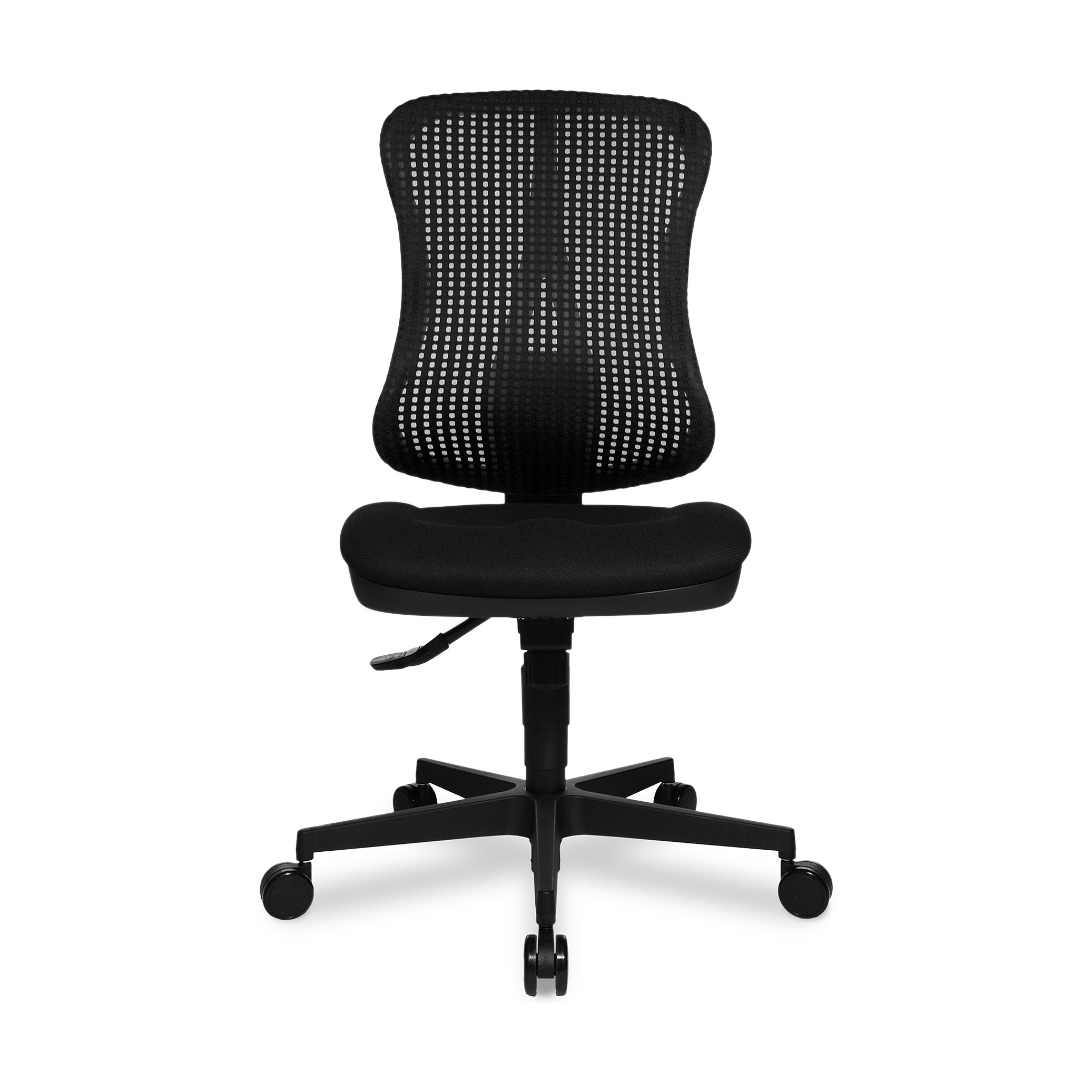 Bürodrehstuhl Headpoint – Ergonomischer Bürostuhl mit verstellbarer Rückenlehne & Lendenwirbelstütze, Schwarzes Polster | GS geprüft