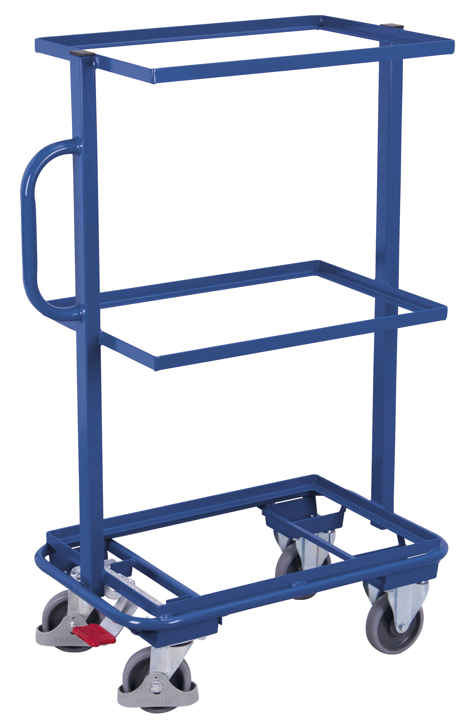 Kompakter Beistellwagen 815 x 455 x 1185 mm mit 3 Etagen, für Kisten 600 x 400 mm, RAL 5010, ideal für Kommissionierung & Transport Kompakter Beistellwagen 815 x 455 x 1185 mm mit 3 Etagen, für Kisten 600 x 400 mm, RAL 5010, ideal für Kommissionierung & Transport