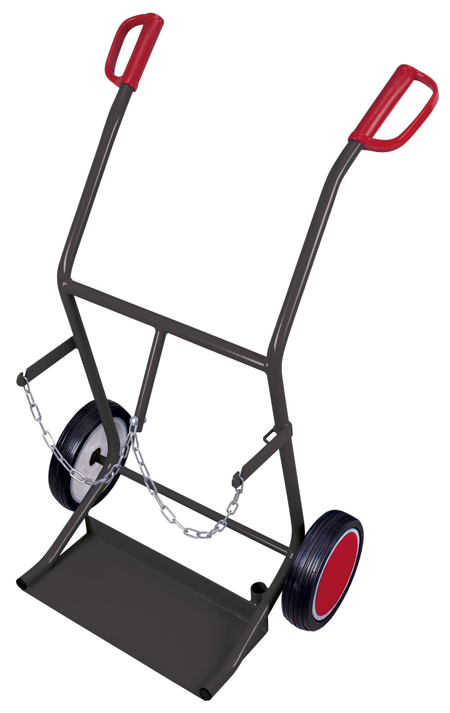 Zuverlässige Stahlflaschenkarre für 2 Flaschen 20 Ltr., 710 x 570 x 1110 mm, 100 kg Traglast, Vollgummibereifung, RAL 7016, optimal für sicheren Transport Zuverlässige Stahlflaschenkarre für 2 Flaschen 20 Ltr., 710 x 570 x 1110 mm, 100 kg Traglast, Vollgummibereifung, RAL 7016, optimal für sicheren Transport