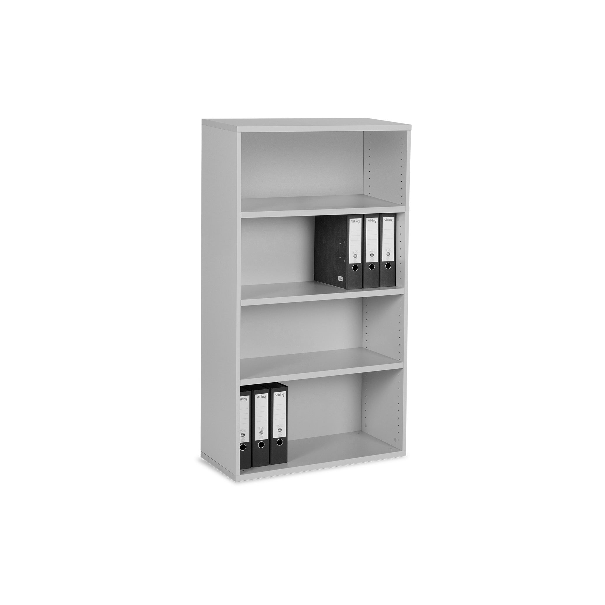 Hoher Aktenschrank 800 × 375 × 1445 mm mit Flügeltüren, 4 Ordnerhöhen – Farbe Grau Aktenschrank Holz 4 Ordnerhöhen 800x393x1445 mm, grau – viel Stauraum für Ordner