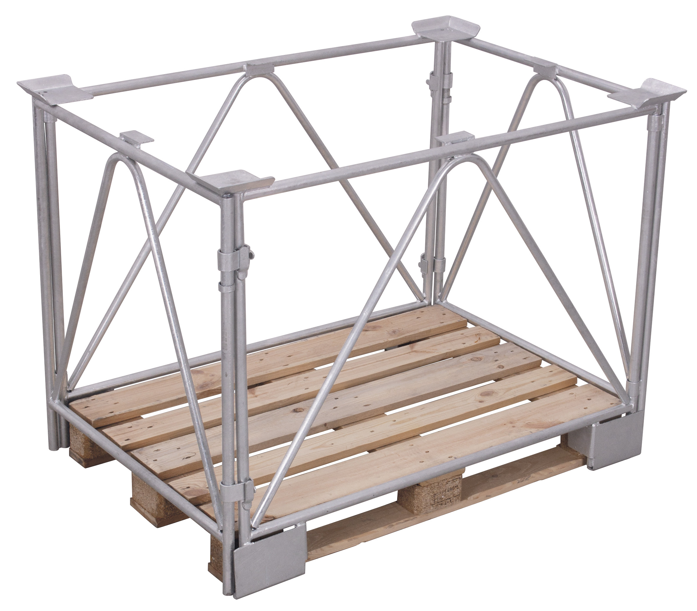 Extrem belastbarer Palettenaufsatz Typ 68, 1200 × 1000 mm, verzinkt, Nutzhöhe 1600 mm, 2000 kg Auflast, klappbar, stapelbar Hochbelastbarer Palettenaufsatz Typ 68, 1200 × 1000 mm, verzinkt, Nutzhöhe 1200 mm, 2000 kg Auflast, klappbar, stapelbar
