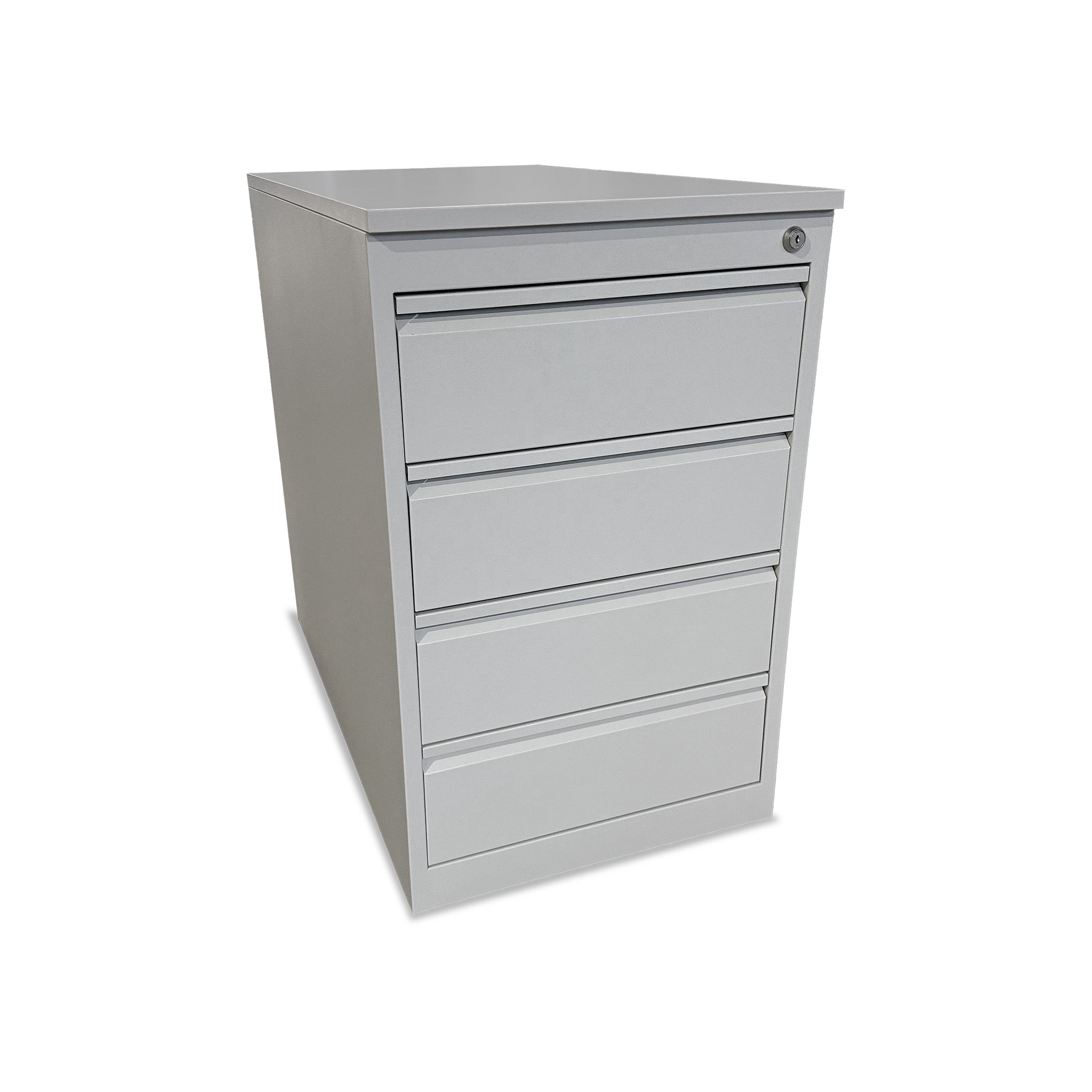 Stabiler Stahl Standcontainer mit 4 Schubladen – ideal für geordnetes Arbeiten in Lichtgrau Stabiler Stahl Standcontainer mit 4 Schubladen – ideal für geordnetes Arbeiten in Lichtgrau