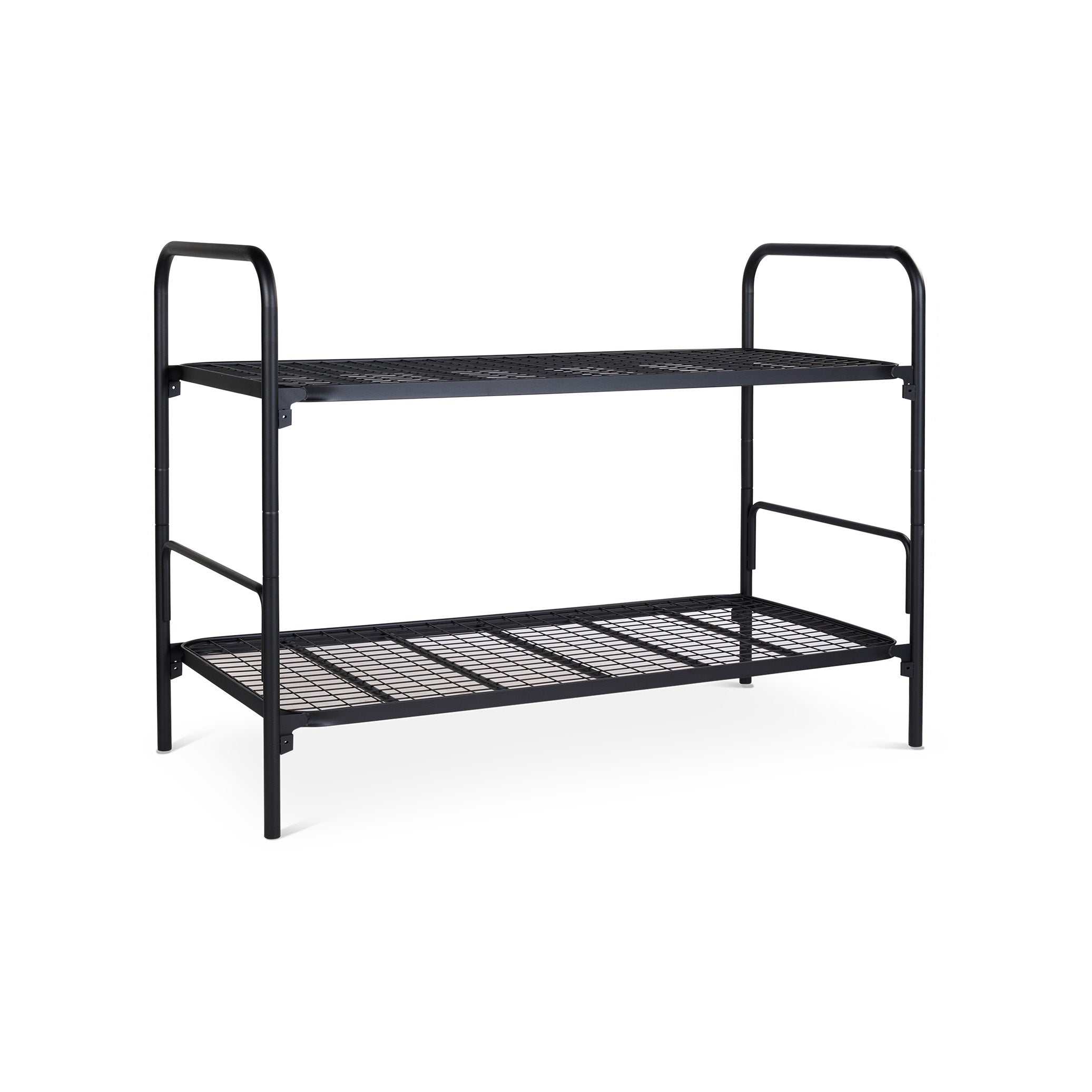 Geräumiges Doppelbett aus Stahlrohr 2000 × 900 mm, Farbe tiefschwarz