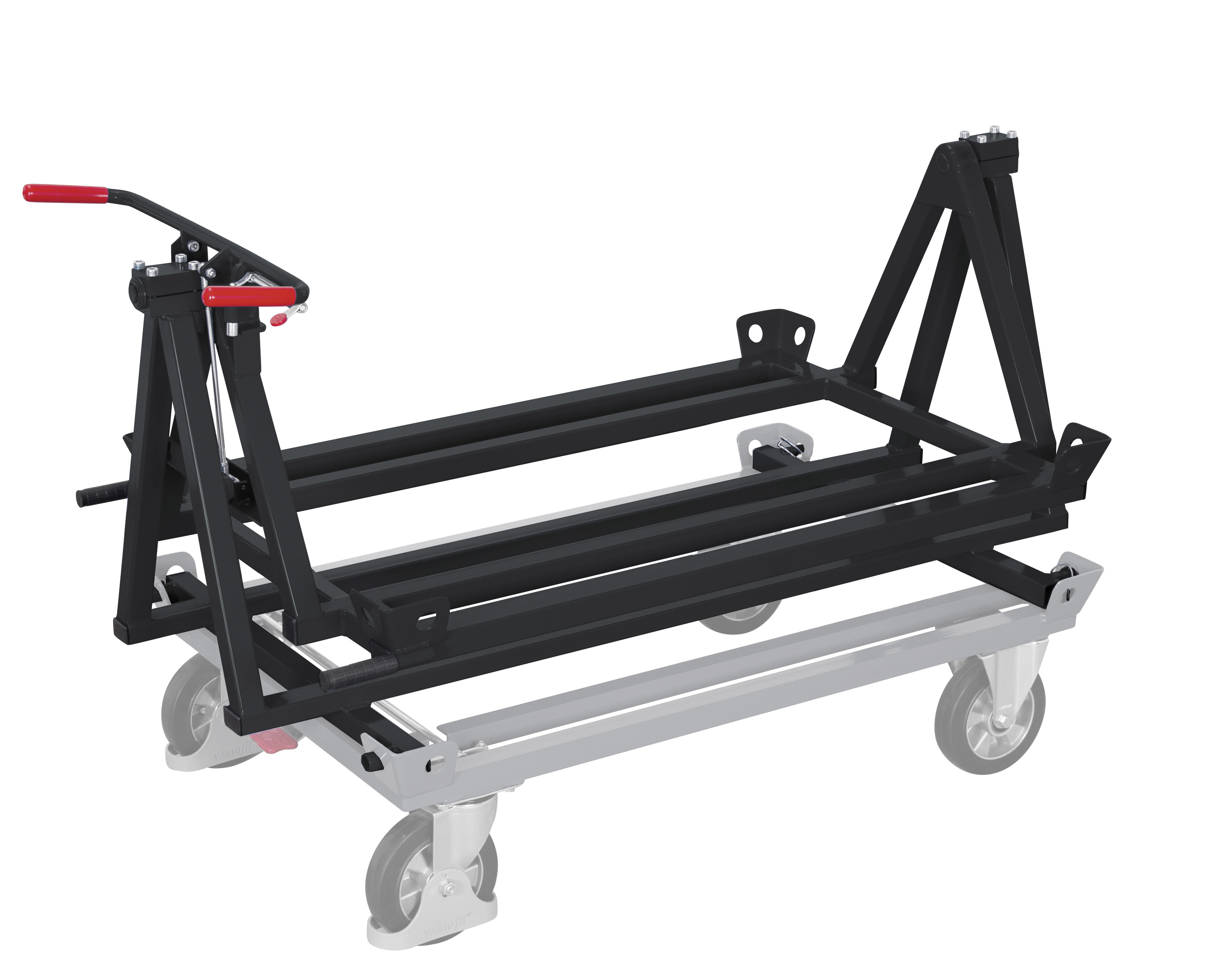 Schwenkbarer Kippaufsatz für Fahrgestell 1595 × 870 × 700 mm, Ladefläche 1210 × 810 mm, RAL 7016, ideal für Lager & Werkstatt Schwenkbarer Kippaufsatz für Fahrgestell 1595 × 870 × 700 mm, Ladefläche 1210 × 810 mm, RAL 7016, ideal für Lager & Werkstatt