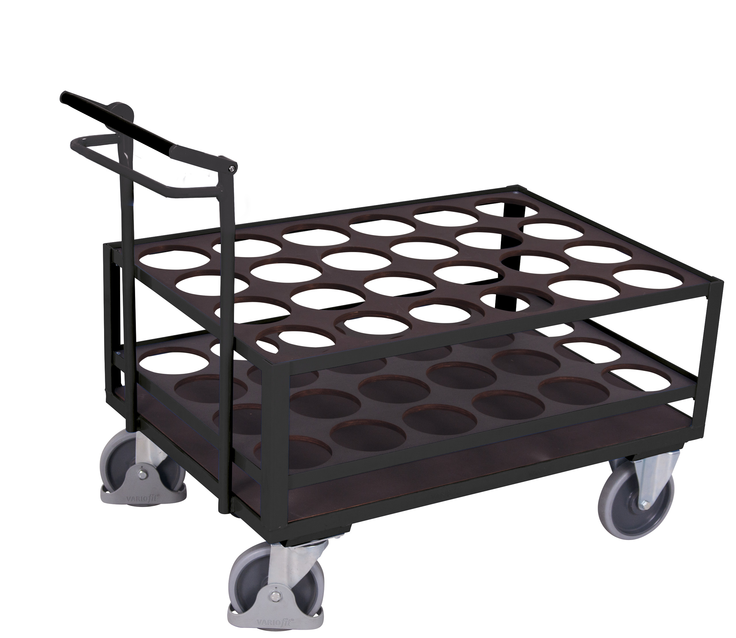 Sicherer Stahlflaschenwagen 1280 × 775 × 1095 mm mit Totmannbremse für 24 Flaschen, RAL 7016, ideal für Lager & Transport Sicherer Stahlflaschenwagen 1280 × 775 × 1095 mm mit Totmannbremse für 24 Flaschen, RAL 7016, ideal für Lager & Transport