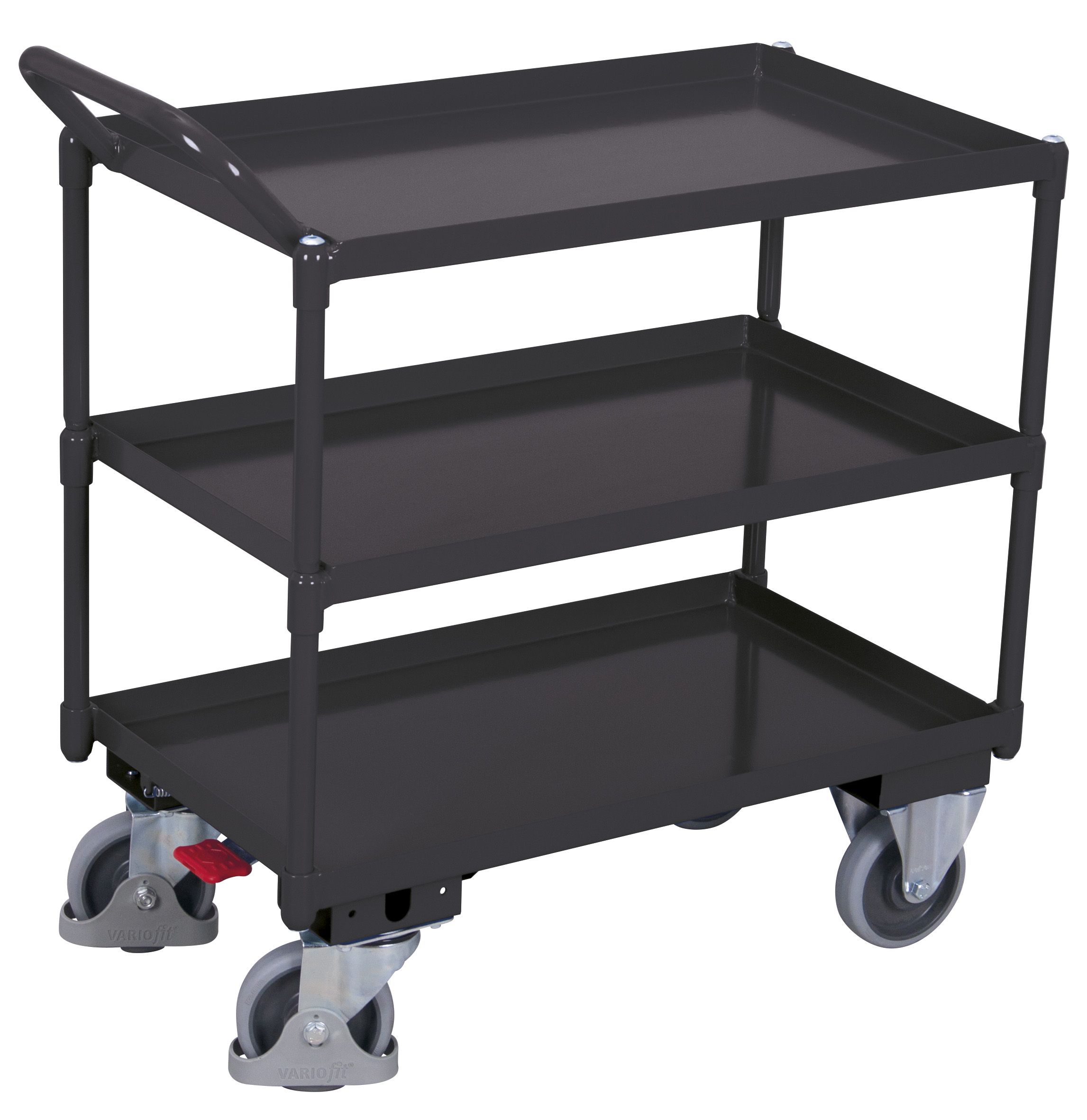 Verlässlicher Ölsicherer Tischwagen 1165 × 700 mm mit 3 Wannen-Ladeflächen, 400 kg Traglast, RAL 7016, ideal für Werkstatt & Betrieb Vielseitiger Ölsicherer Tischwagen 1015 × 500 mm mit 3 Wannen-Ladeflächen, 400 kg Traglast, RAL 7016, ideal für Werkstatt & Betrieb