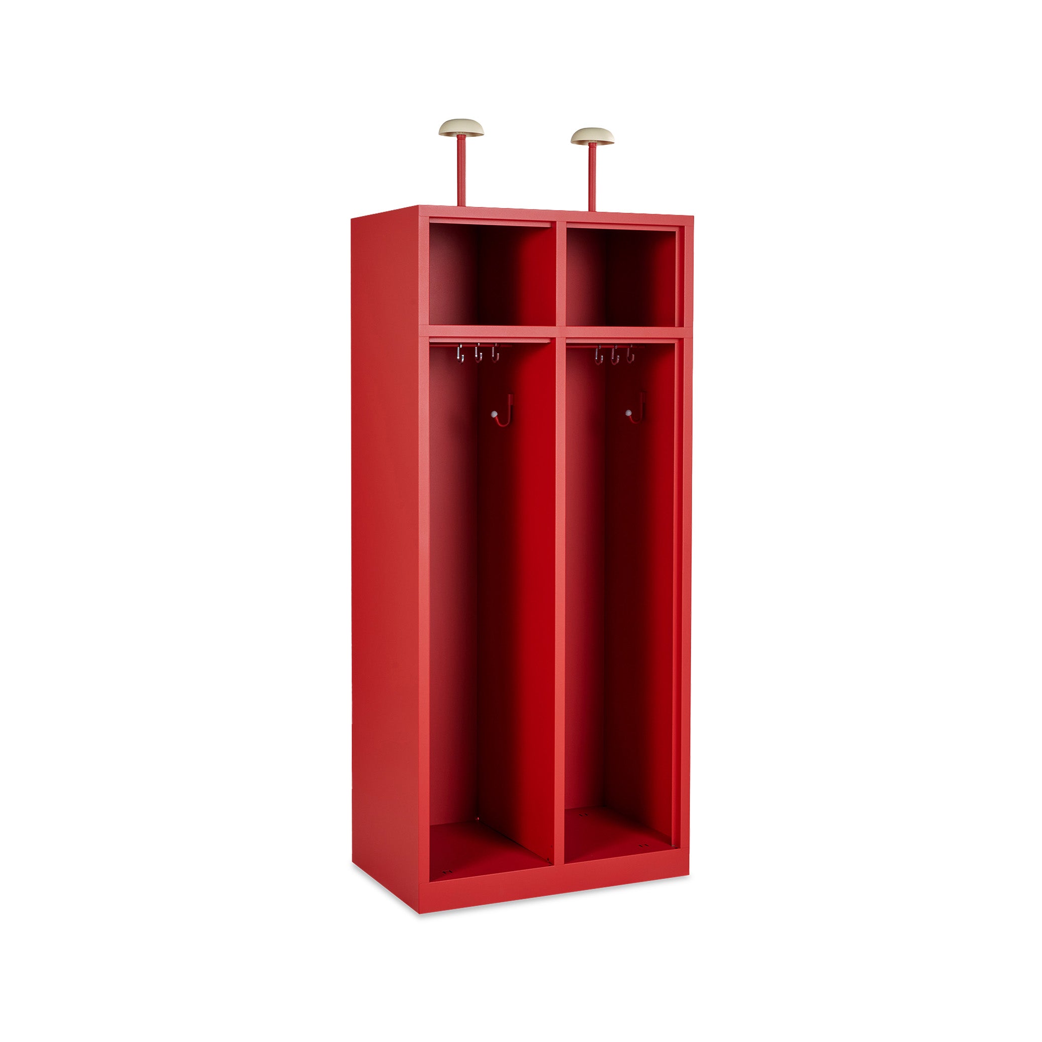 Geräumiger Feuerwehrschrank 800 × 500 × 1800 mm, Farbe feuerrot, 2 abteile