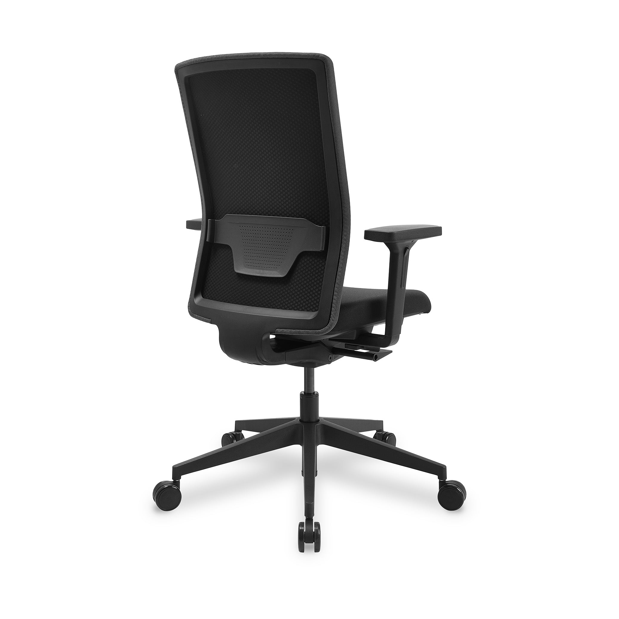 Bürodrehstuhl AIRWORK G – Ergonomischer Bürostuhl mit Komfortpolster und Lordosenstütze, Schwarzes Polster, GS geprüft