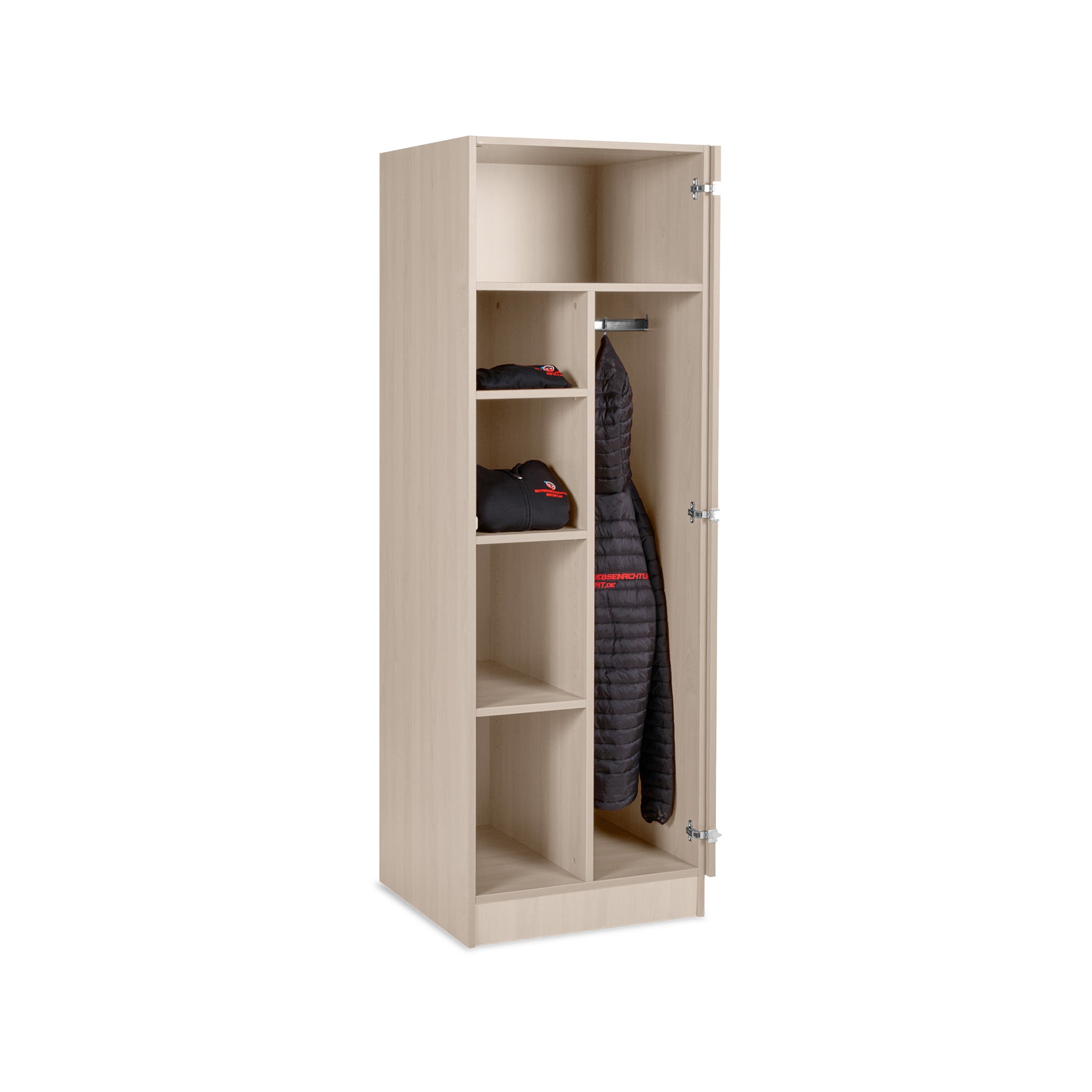 Stabiler Kleider-Wäscheschrank 600 × 500 × 1800 mm, zerlegt, Dekor Ahorn Stabiler Kleider-Wäscheschrank 600 × 500 × 1800 mm, zerlegt, Dekor Ahorn