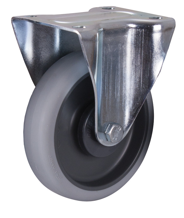 Zuverlässige Bockrolle mit thermoplastischer Bereifung, Ø 160 mm, 200 kg Traglast Zuverlässige Bockrolle mit thermoplastischer Bereifung, Ø 160 mm, 200 kg Traglast