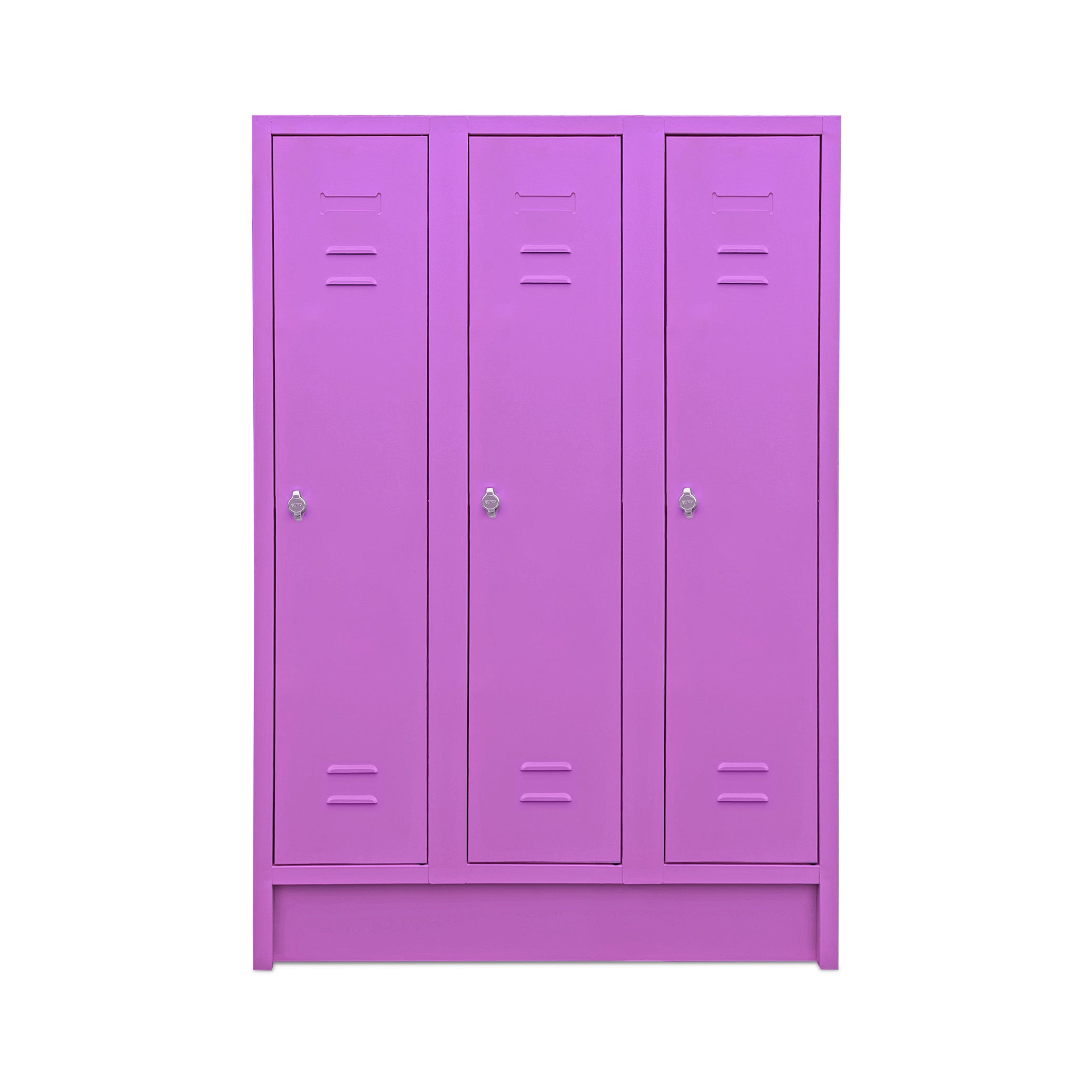 Farbenfr Ordnerhöhener Schulspind mit 3 Abteilen – Höhe 1600 mm – Signalviolett für modernes Farbkonzept