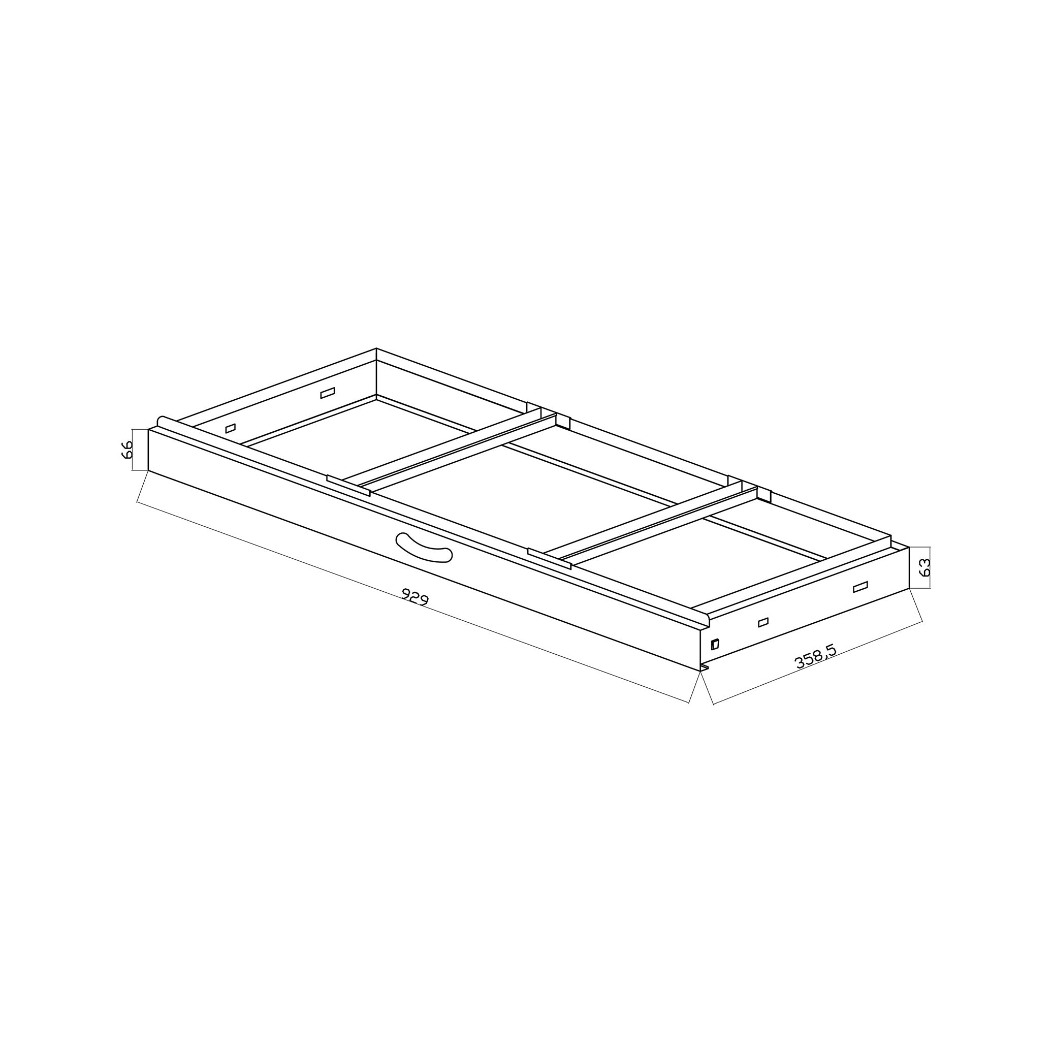 Hängeregisterauszug, für Akustik-Schiebetürenschrank 2000 mm, weiß
