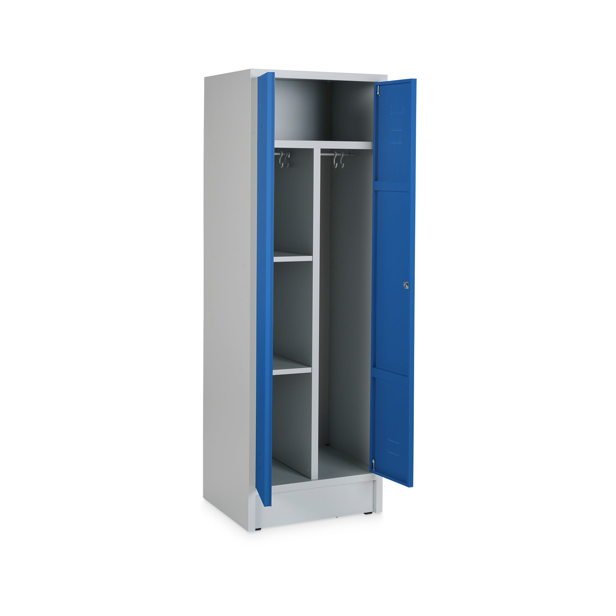 Praktischer Stahl-Kleiderwäschespind 600 mm breit mit Fachböden – robust & ideal für Umkleiden Praktischer Stahl-Kleiderwäschespind 600 mm breit mit Fachböden – robust & ideal für Umkleiden